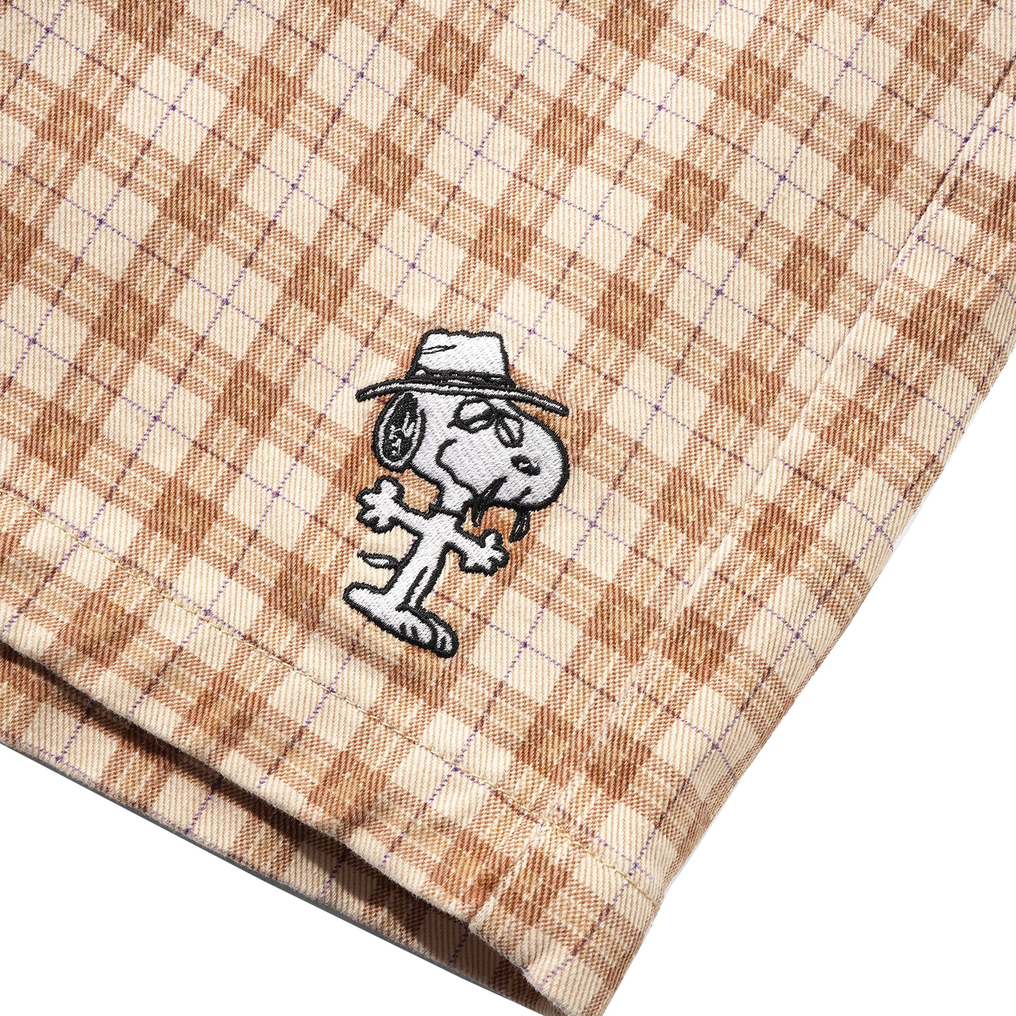 Butter Goods x Peanuts Spike Work Shorts Sandstone Plaid