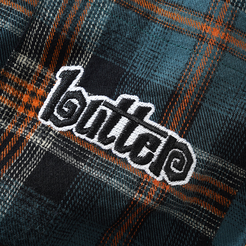 Butter Goods Swirl Plaid Shirt Blue/Orange
