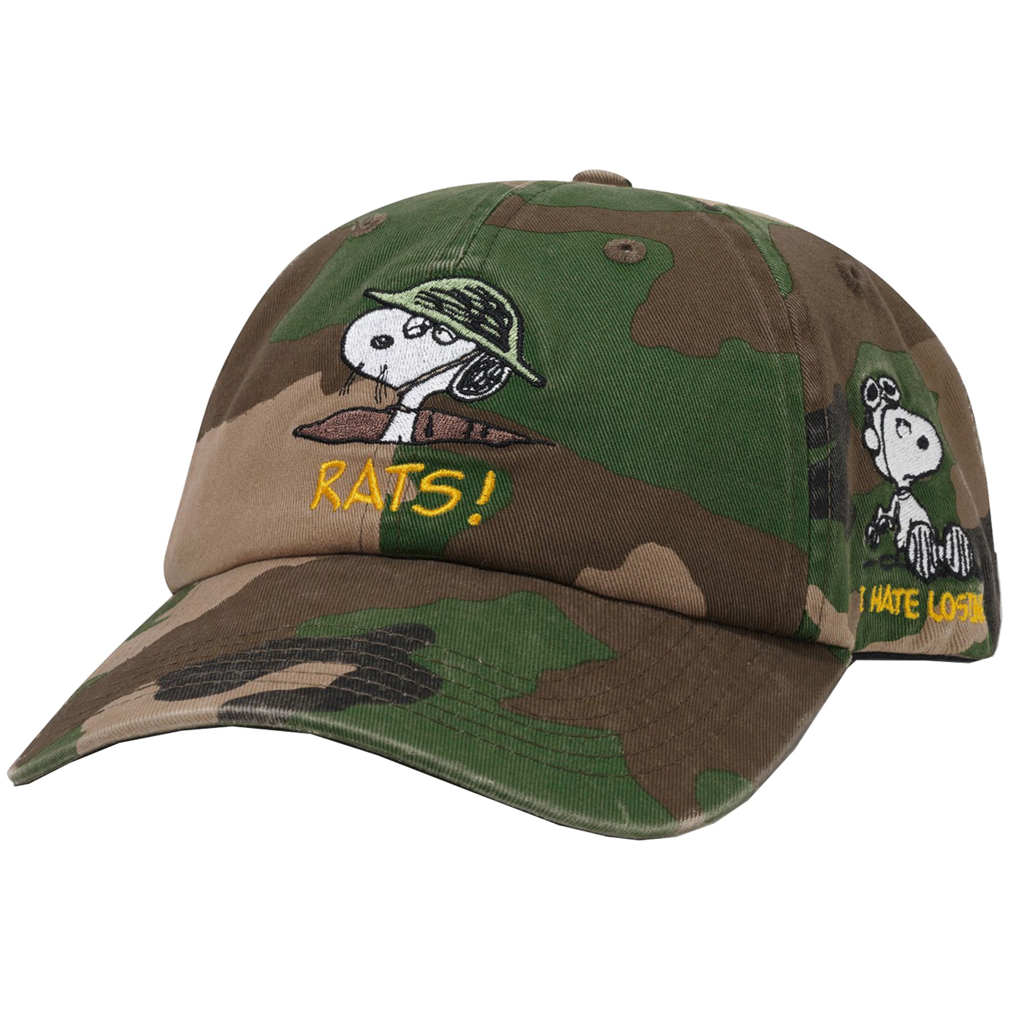 Butter Goods x Peanuts Rats 6 Panel Cap Washed Camo