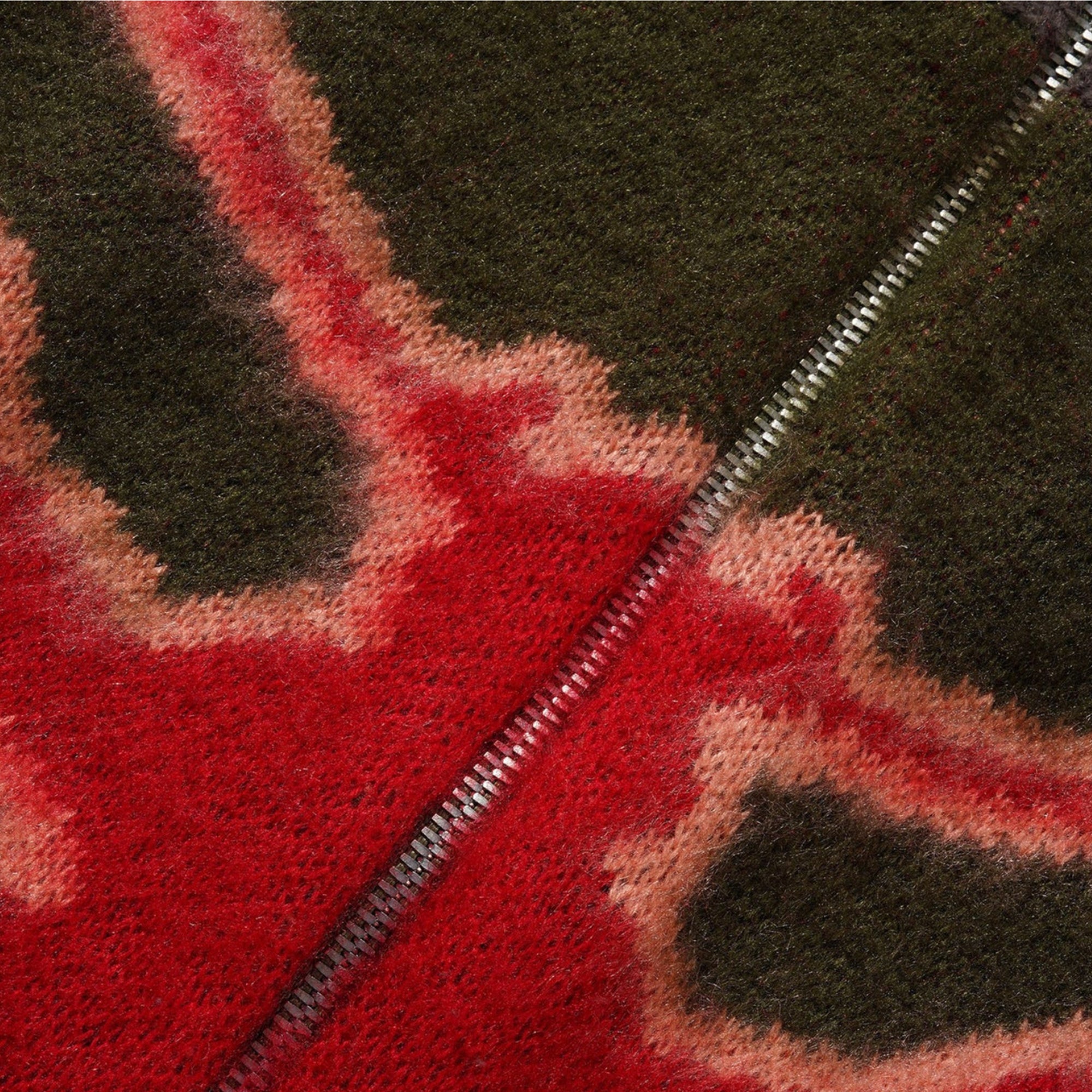 Butter Goods Beetle Zip-Thru Knit Sweater Olive