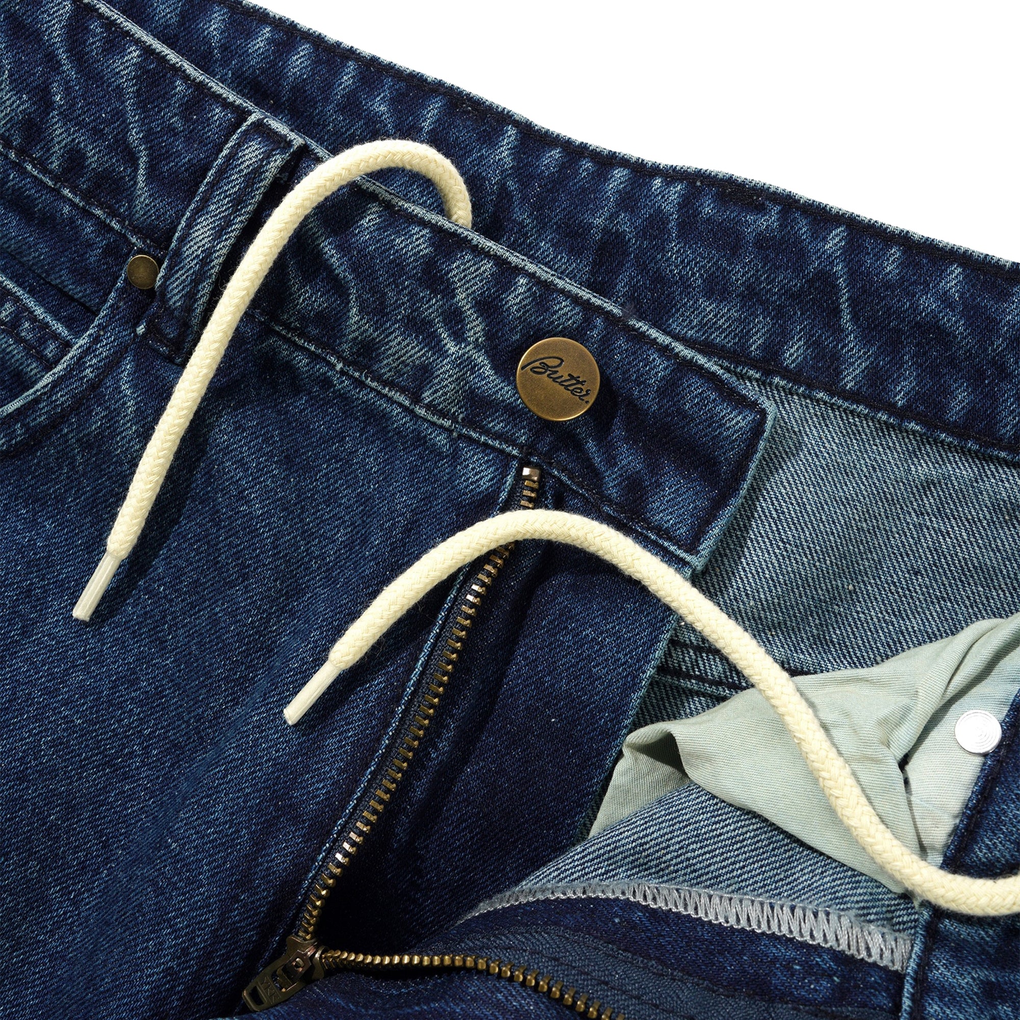 Butter Goods Straight Leg Denim Jeans Distressed Indigo