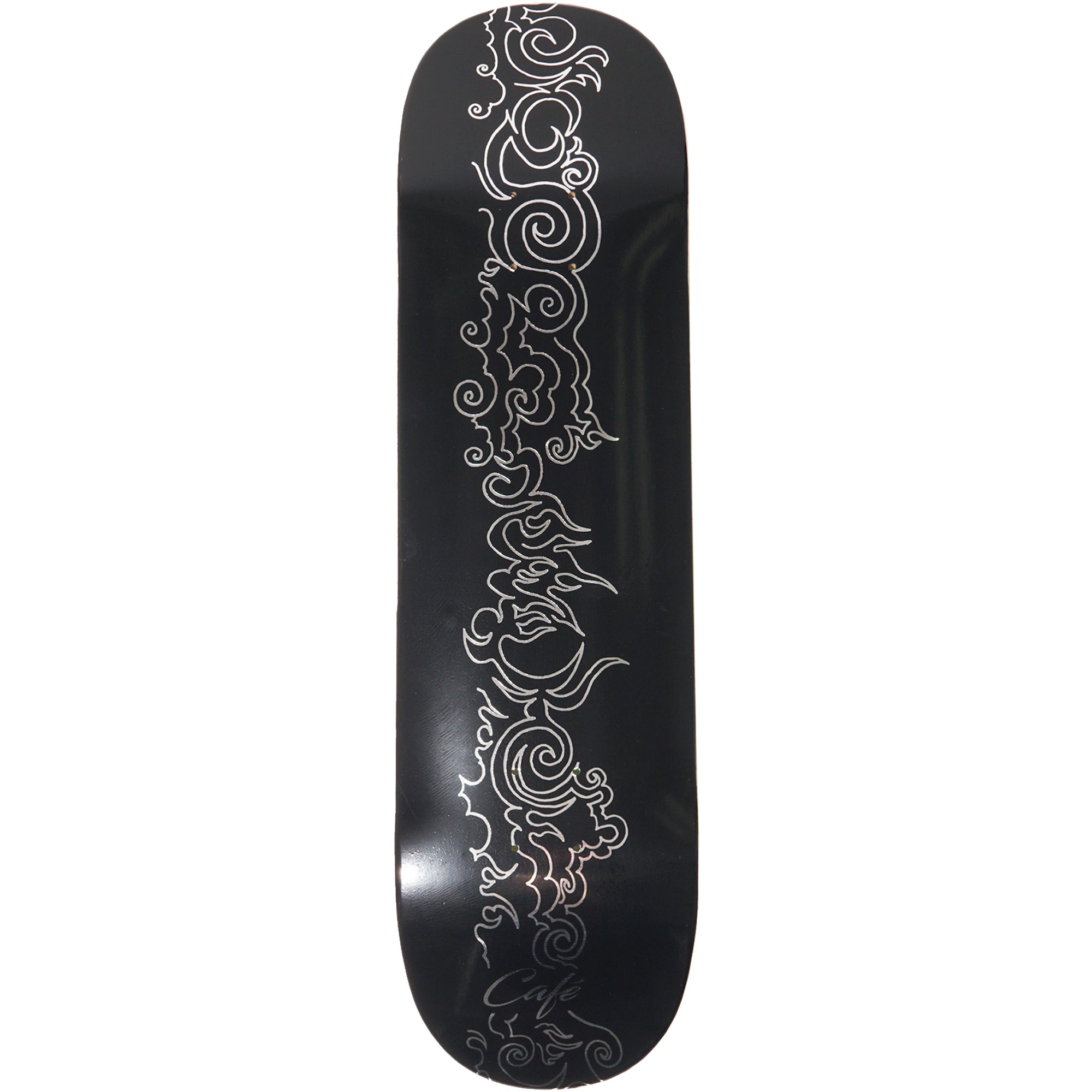 Skateboard Cafe Clouds Black/Silver Foil Skateboard Deck 8.125"