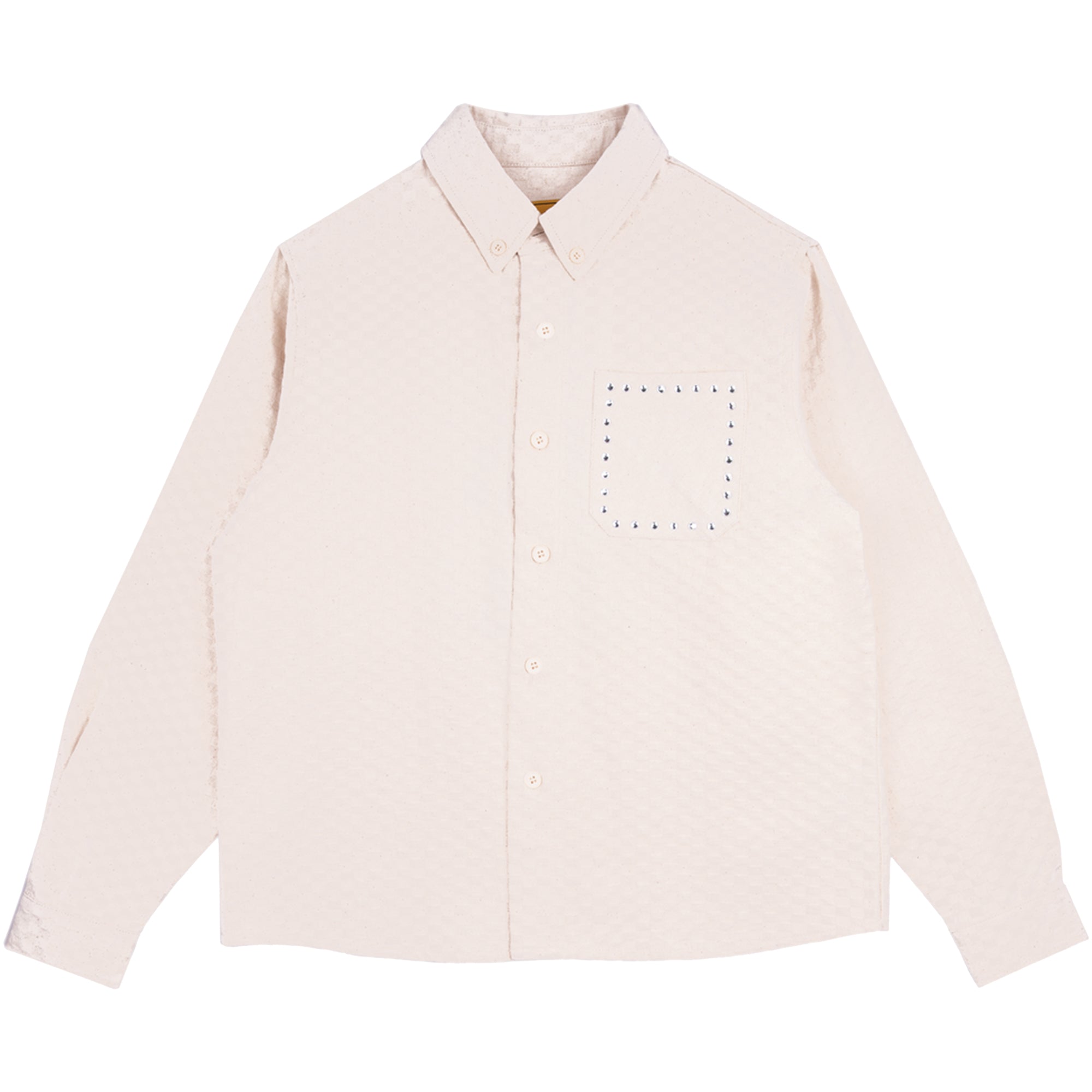 Carpet Company Rhinestone Button-Up Shirt Cream