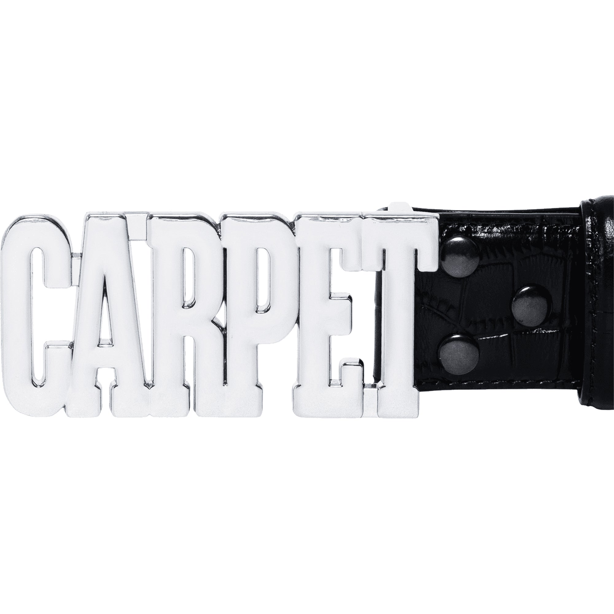 Carpet Company Crocskin Leather Belt Black