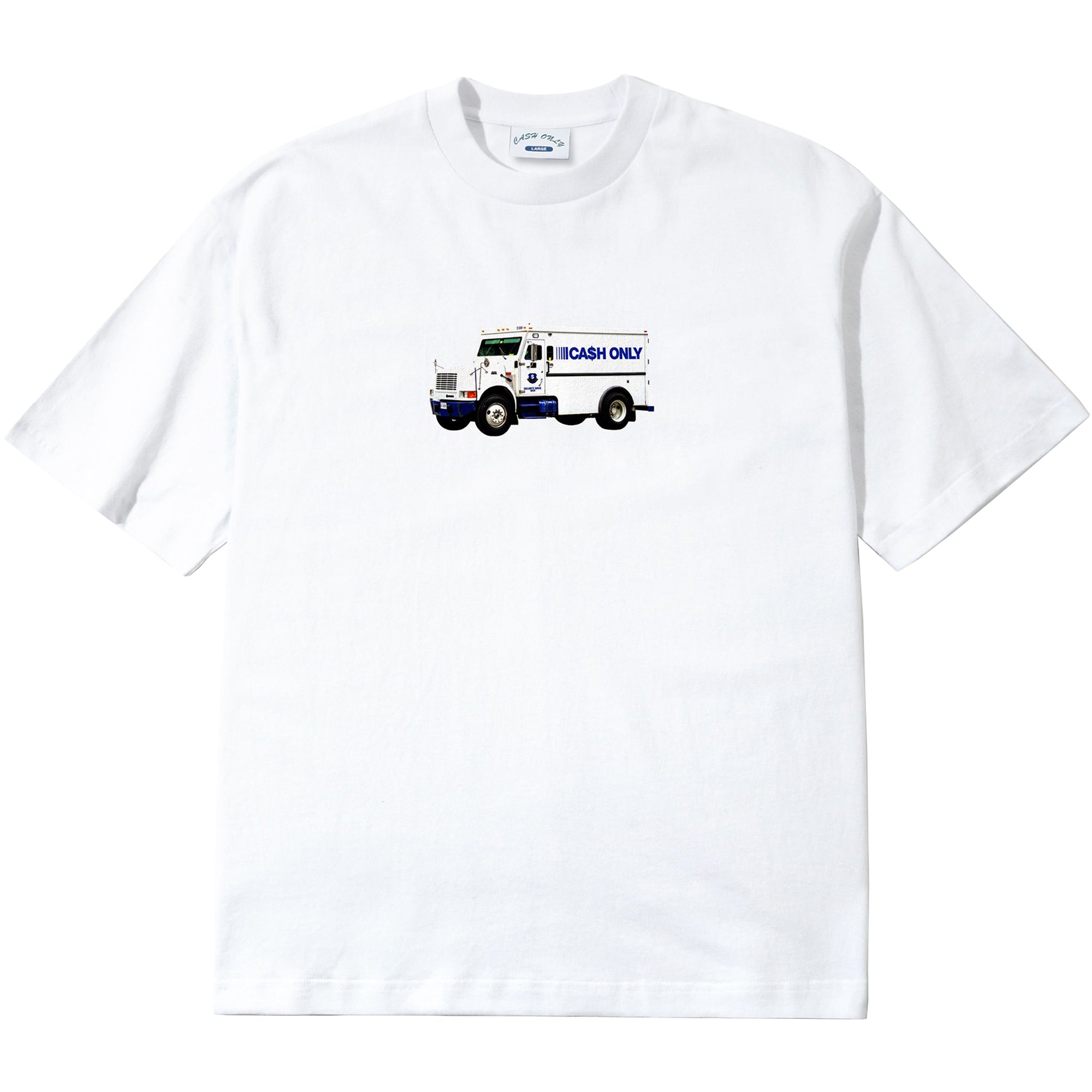 Cash Only Money Truck Tee White