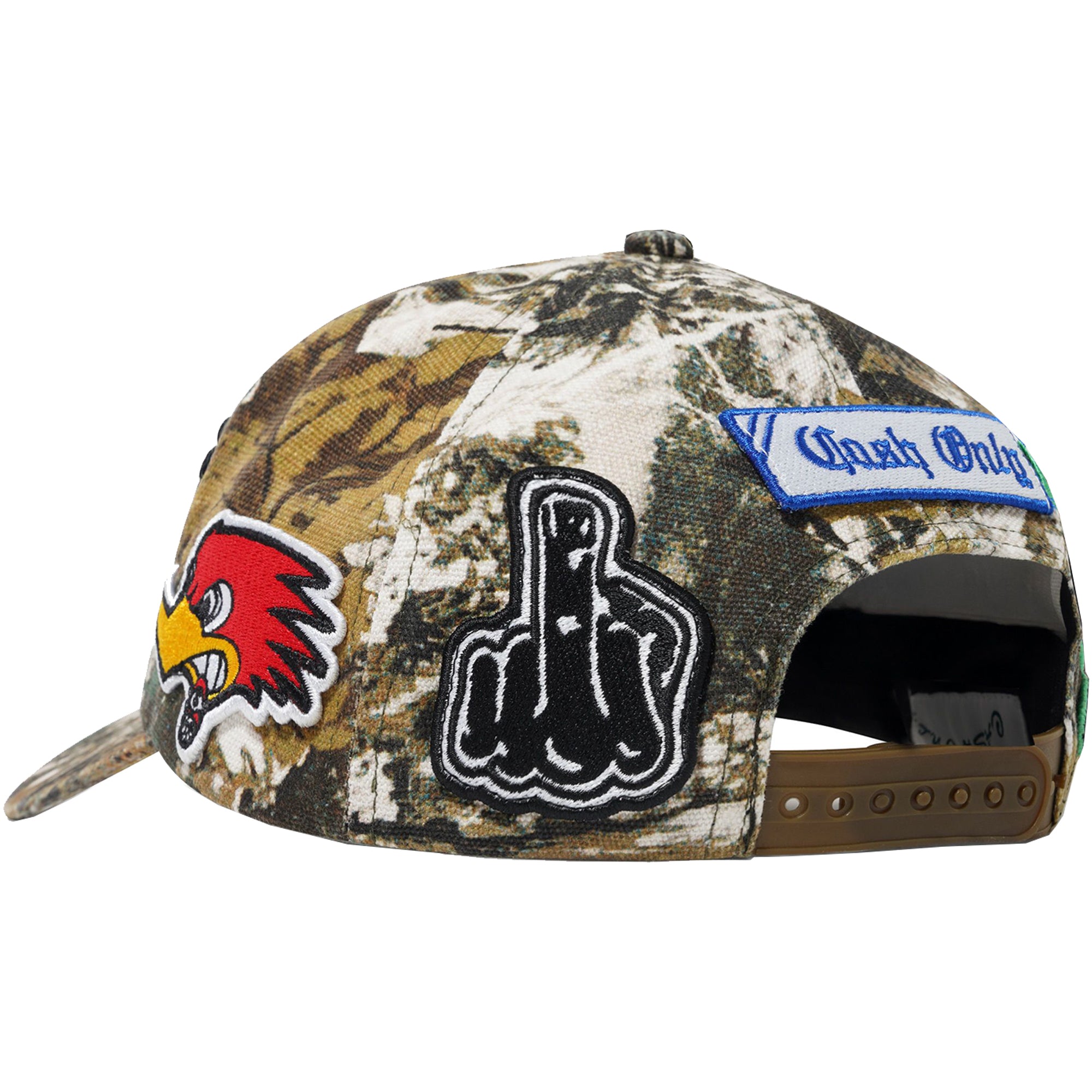 Cash Only Service 6 Panel Cap Foliage Camo