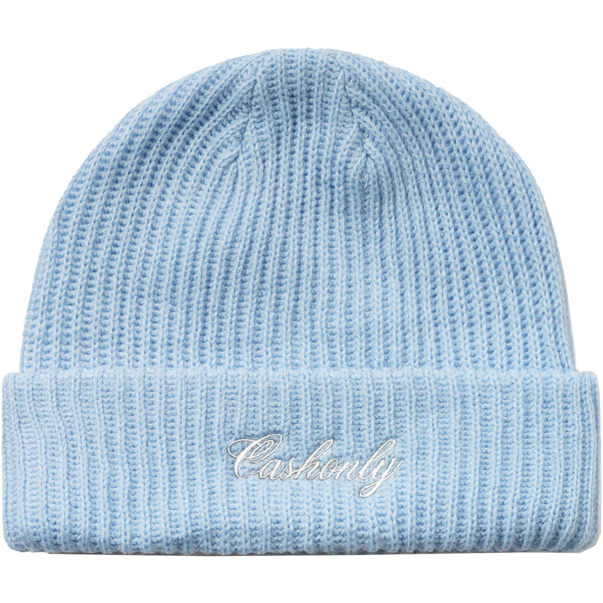 Cash Only Script Beanie Sky