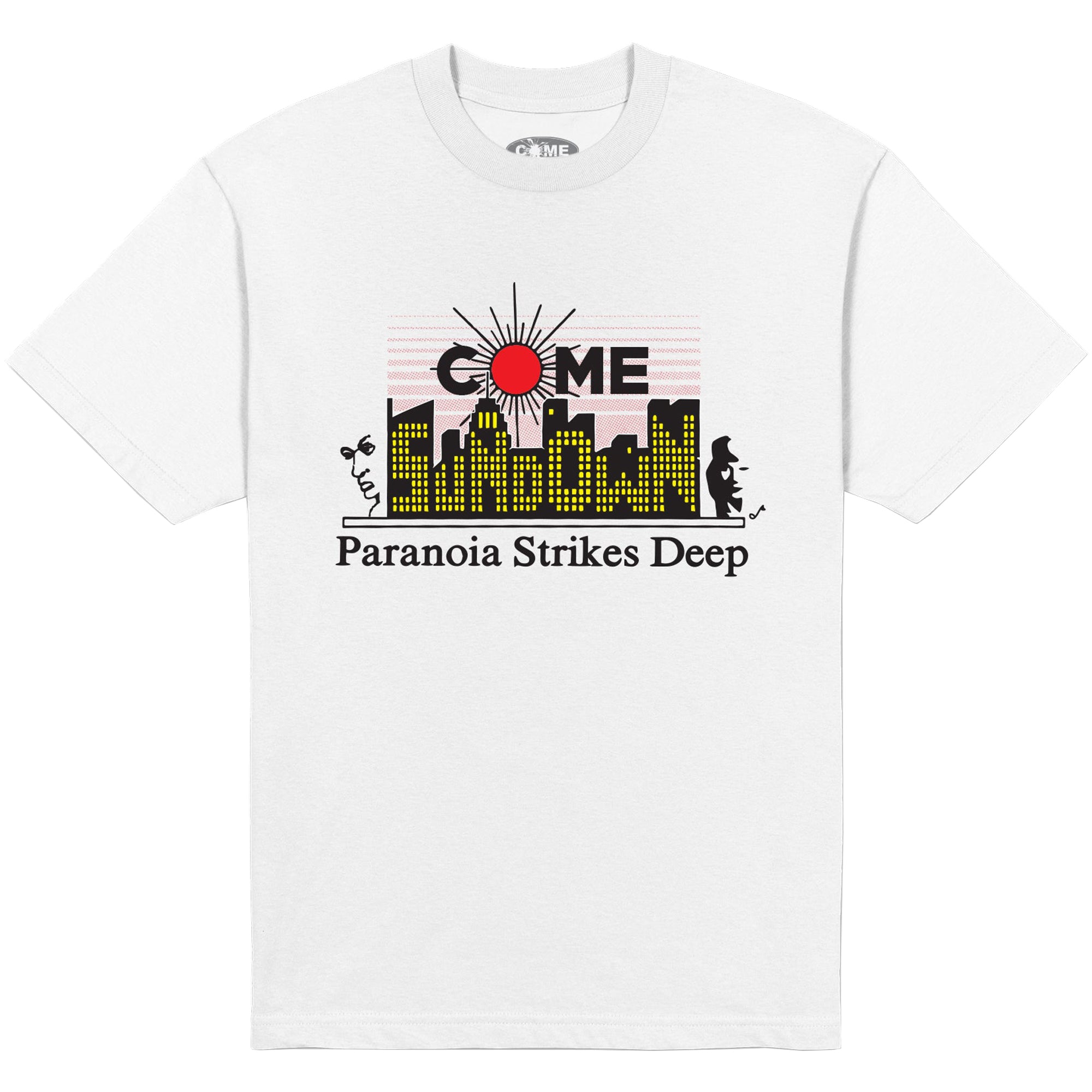 Come Sundown Paranoia T Shirt White