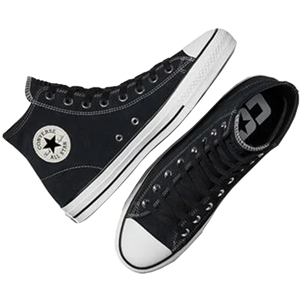 Converse Cons CTAS Pro Hi Shoes Black/Black/White Suede