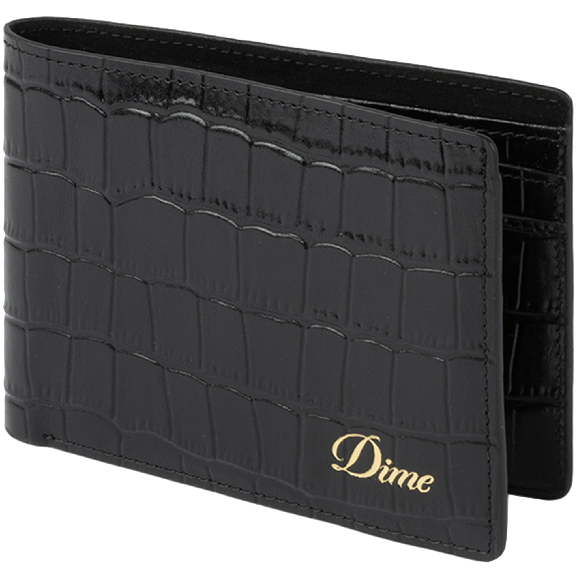 Dime MTL Croc Bifold Wallet Black
