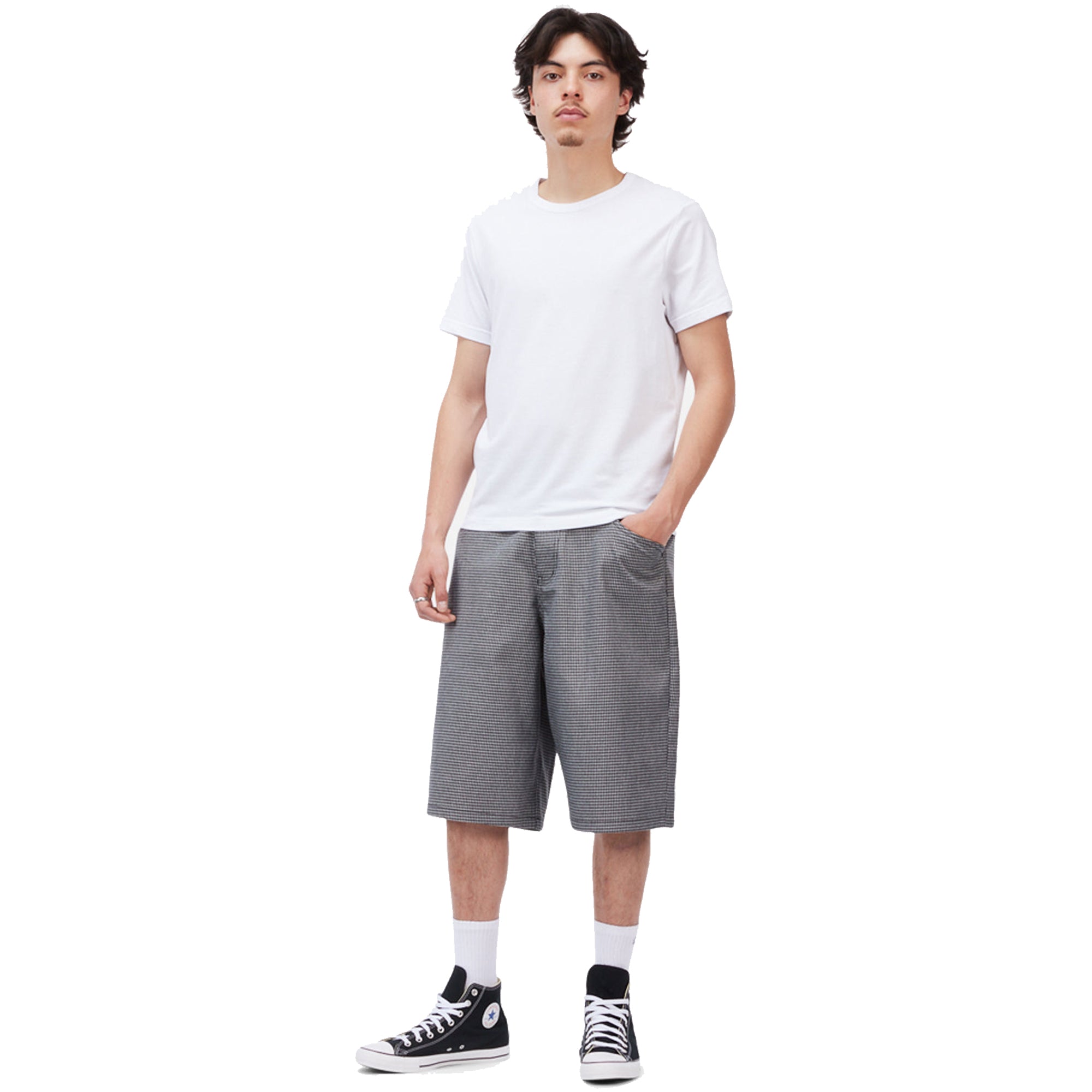 Dime MTL Baggy Houndstooth Shorts Grey
