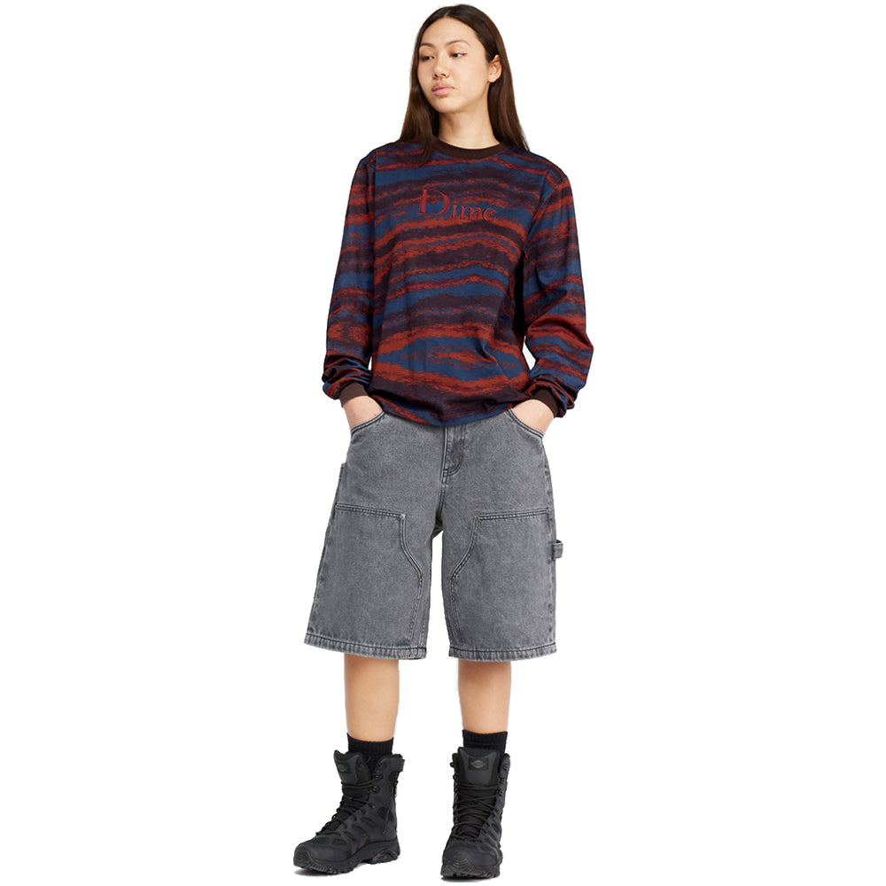 Dime MTL Brushstroke Long Sleeve Shirt Bordeaux