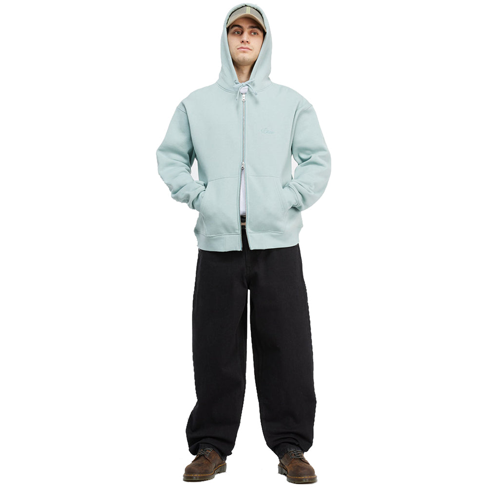 Dime MTL Cursive Zip-Hoodie Grey Mist