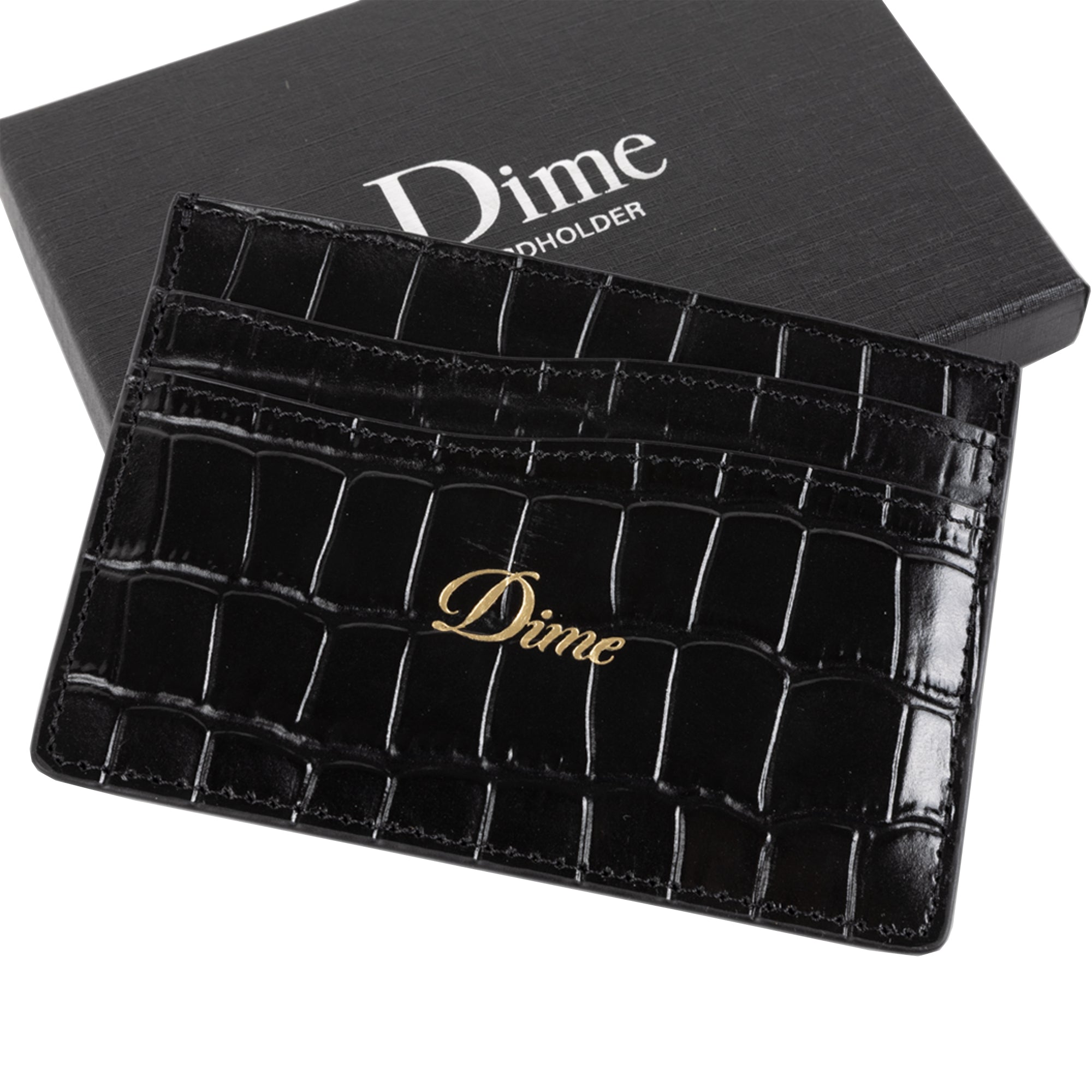 Dime MTL Croc Card Holder Black