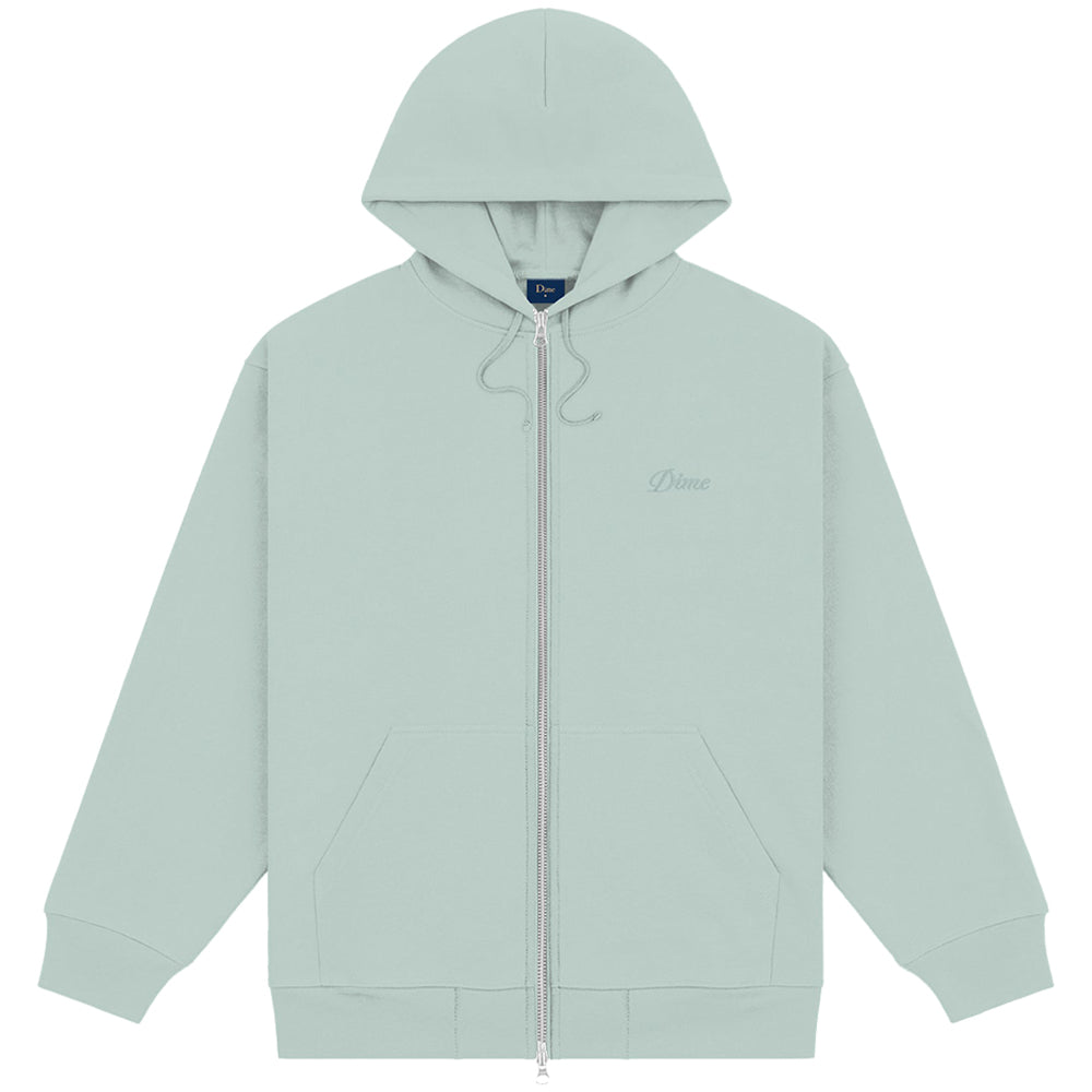 Dime MTL Cursive Zip-Hoodie Grey Mist