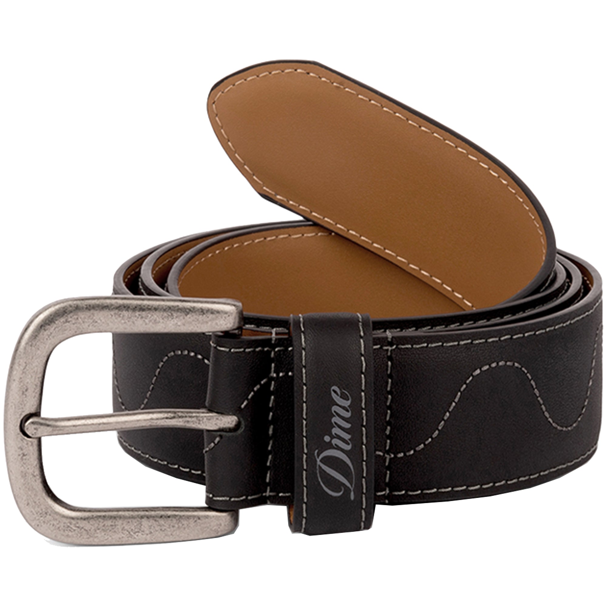 Dime MTL Desert Leather Belt Black