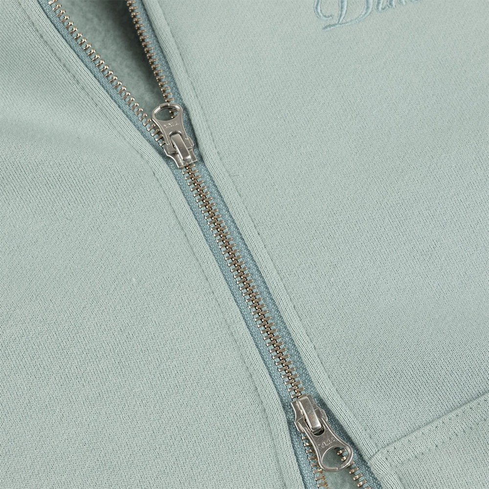 Dime MTL Cursive Zip-Hoodie Grey Mist