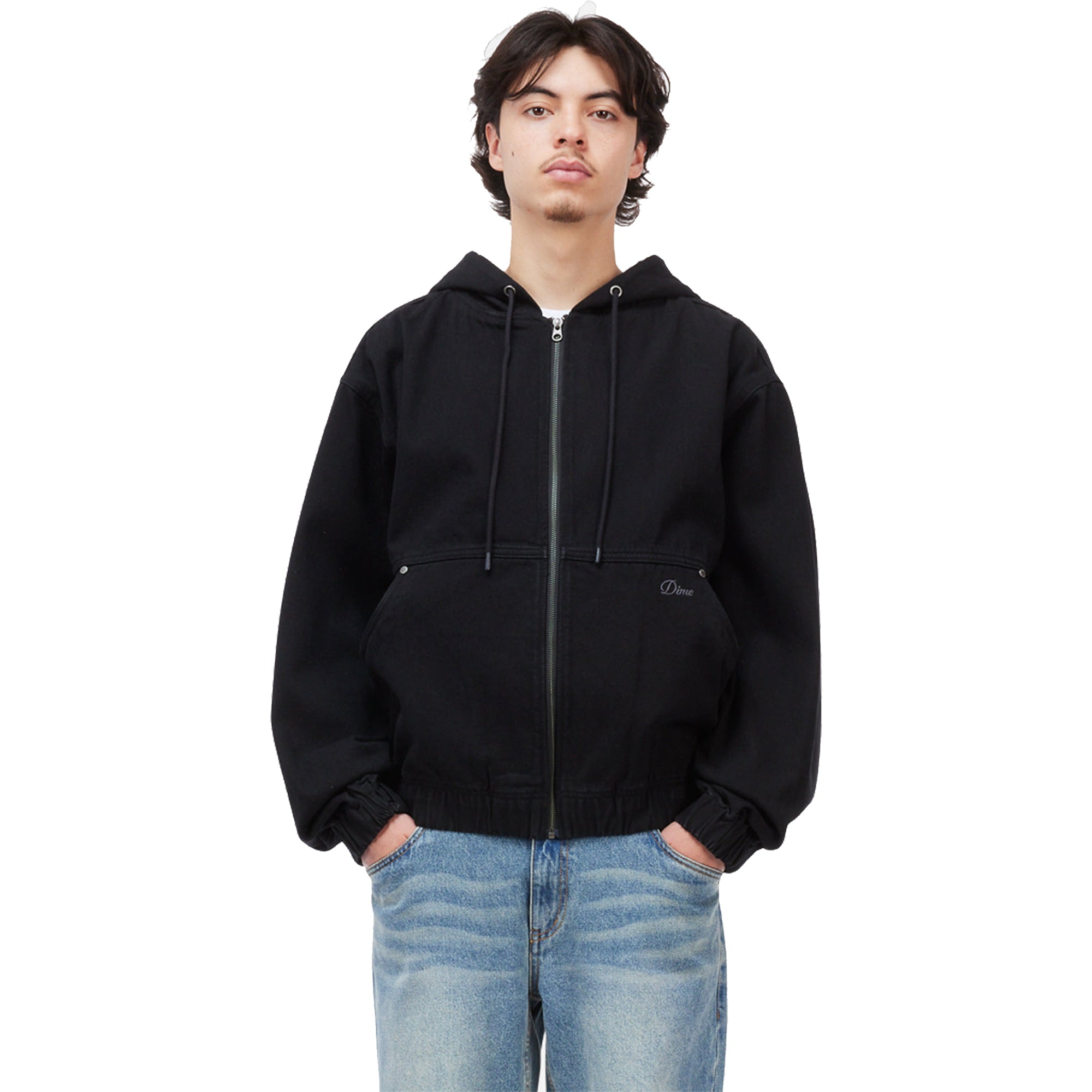 Dime MTL Hooded Denim Jacket Black
