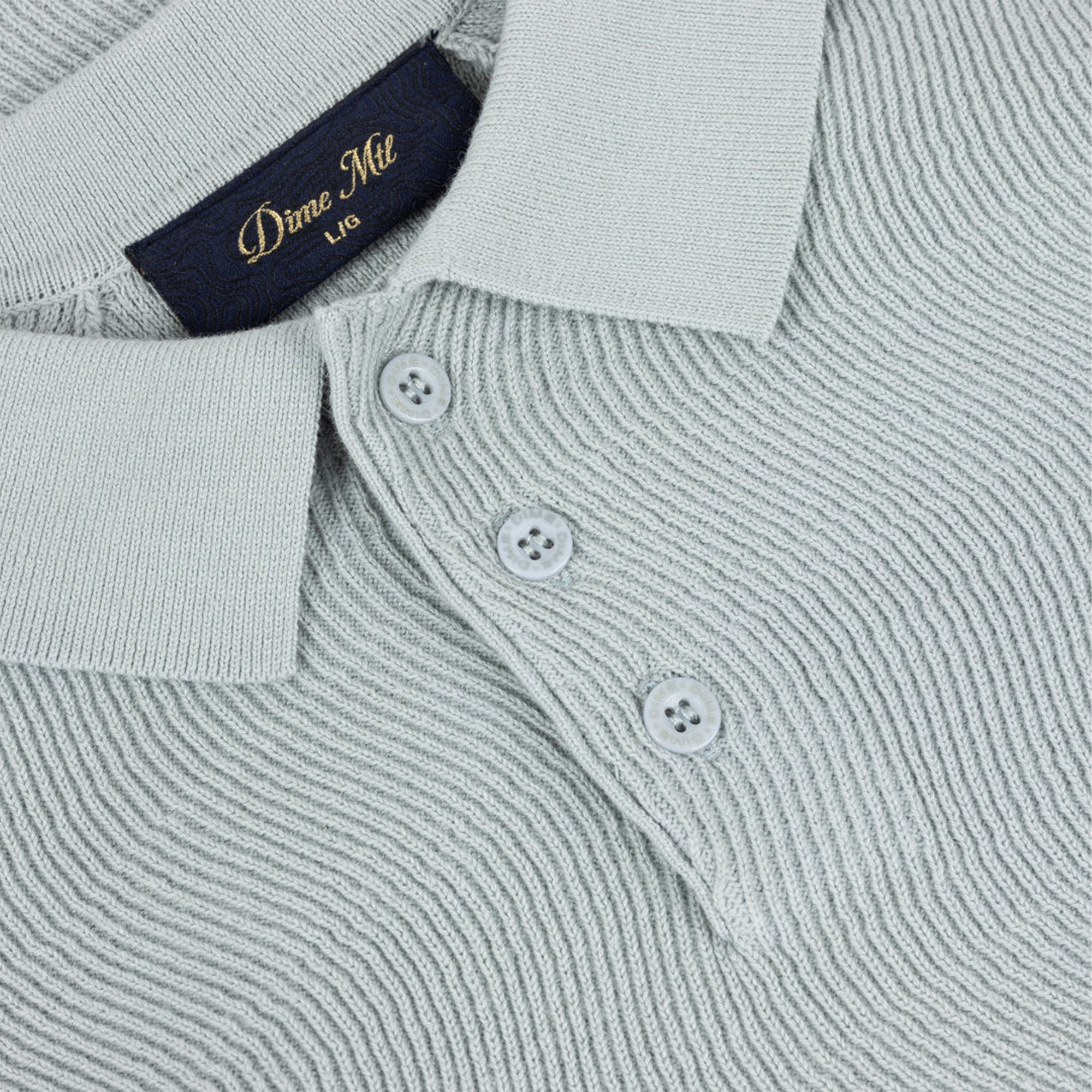 Dime MTL Cable Knit Polo Seafoam