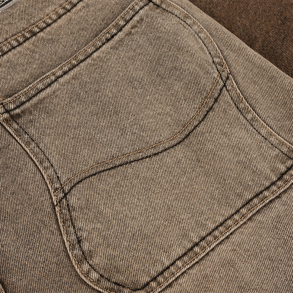 Dime MTL Classic Baggy Denim Pants Dipped Sandblasted Brown
