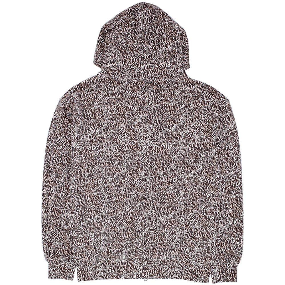 Fucking Awesome Burnt Sticker Stamp Zipped Hoodie All Over Print