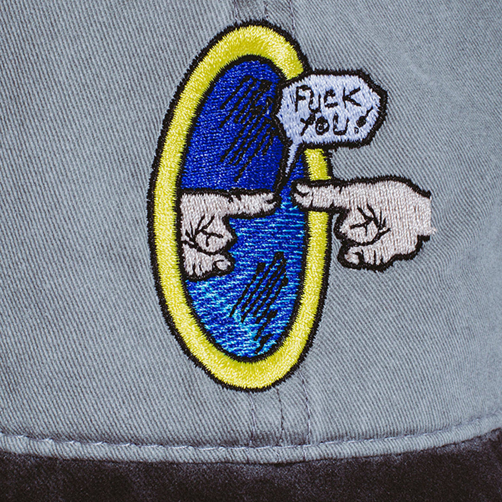 Fucking Awesome Fuck You Embroidered 6 Panel Hat Grey