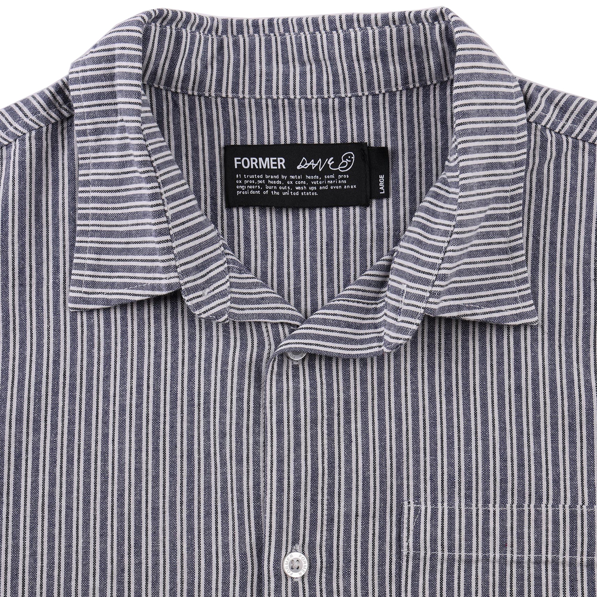 Former Reynolds Stripe Short Sleeve Shirt Bone/Navy