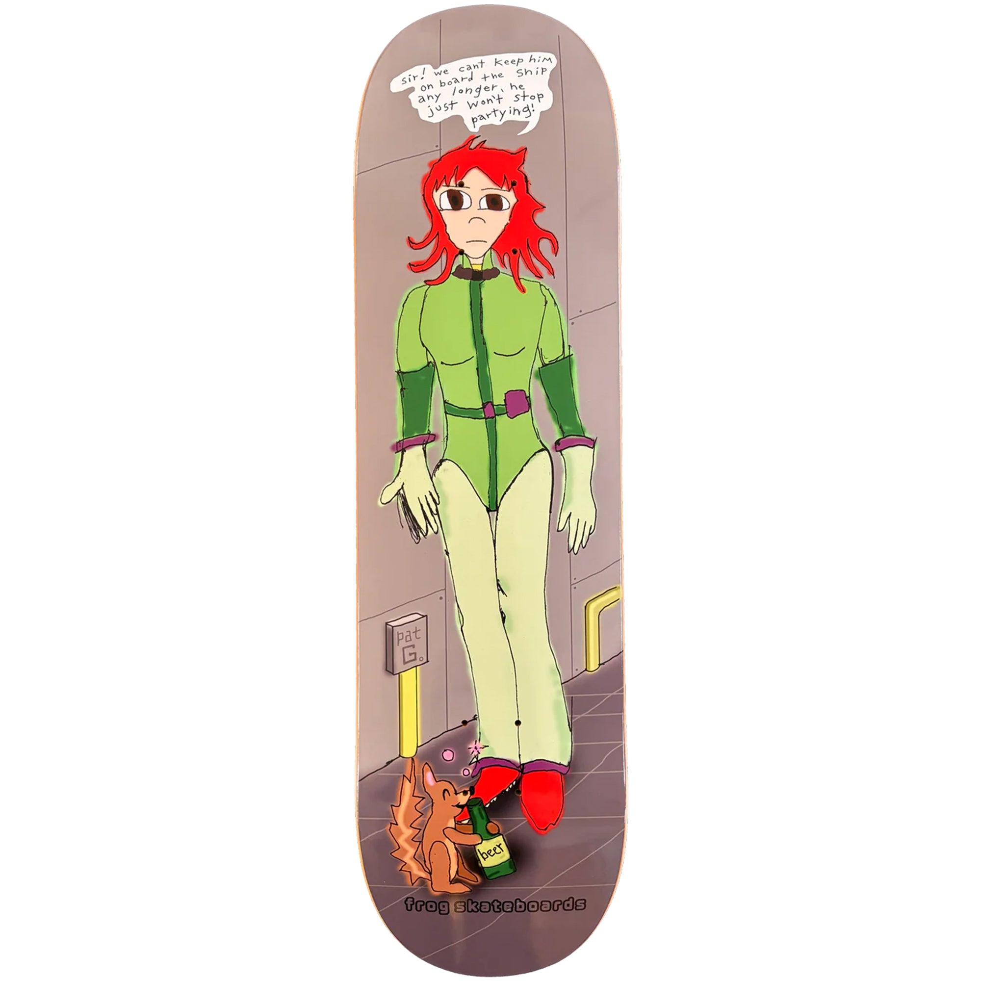 Frog Pat Gallaher Party Squirrel Skateboard Deck 8.5"