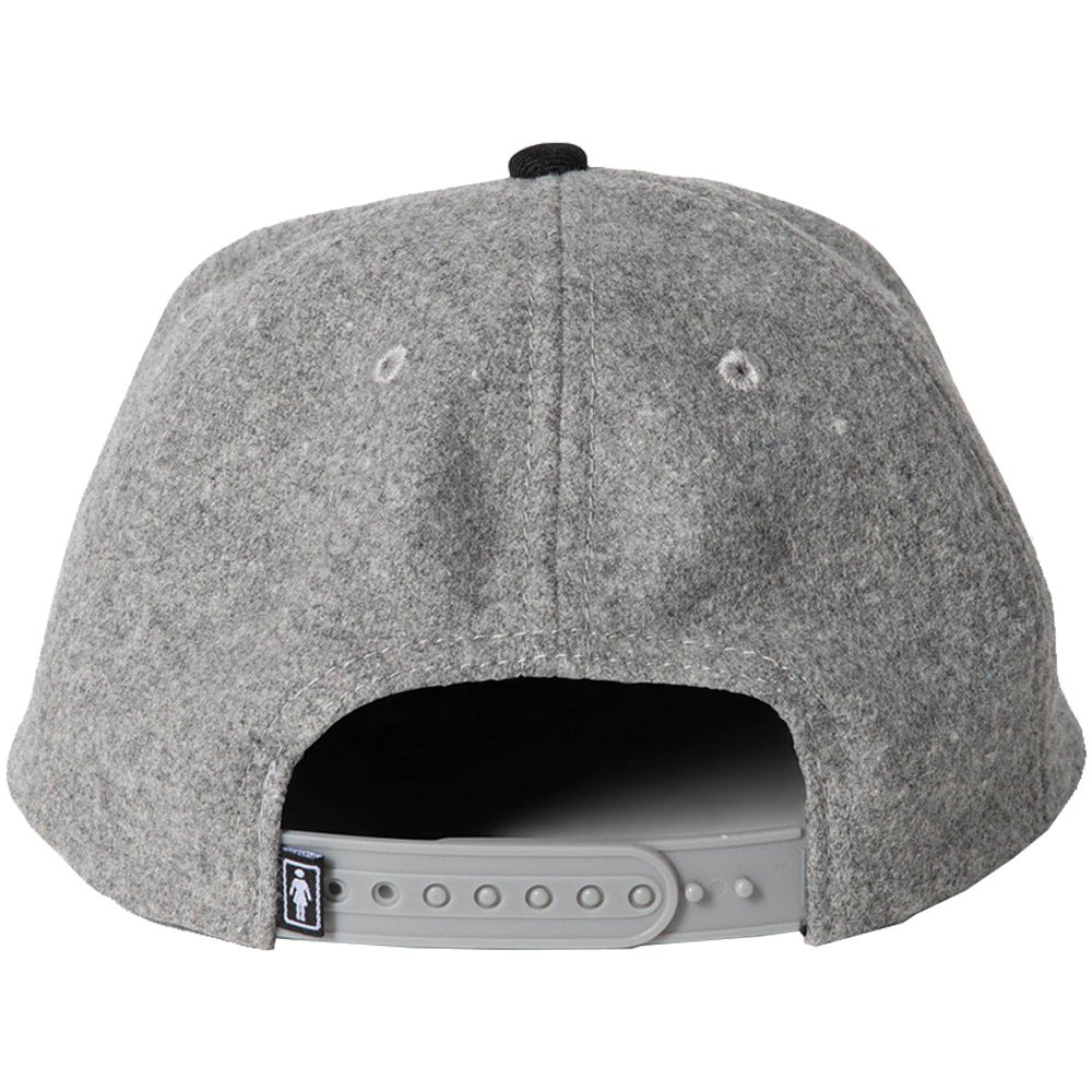 Girl Jeron Wool 6 Panel Hat Grey/Black