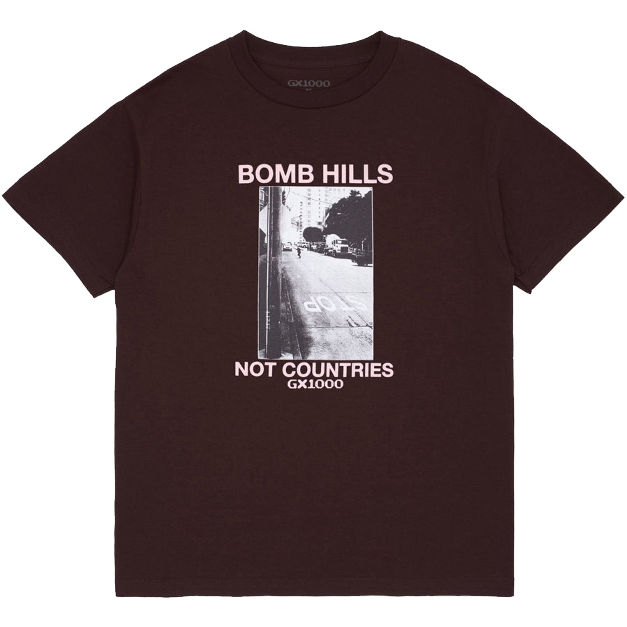 GX1000 Bomb Hills Tee Brown With Rose Font