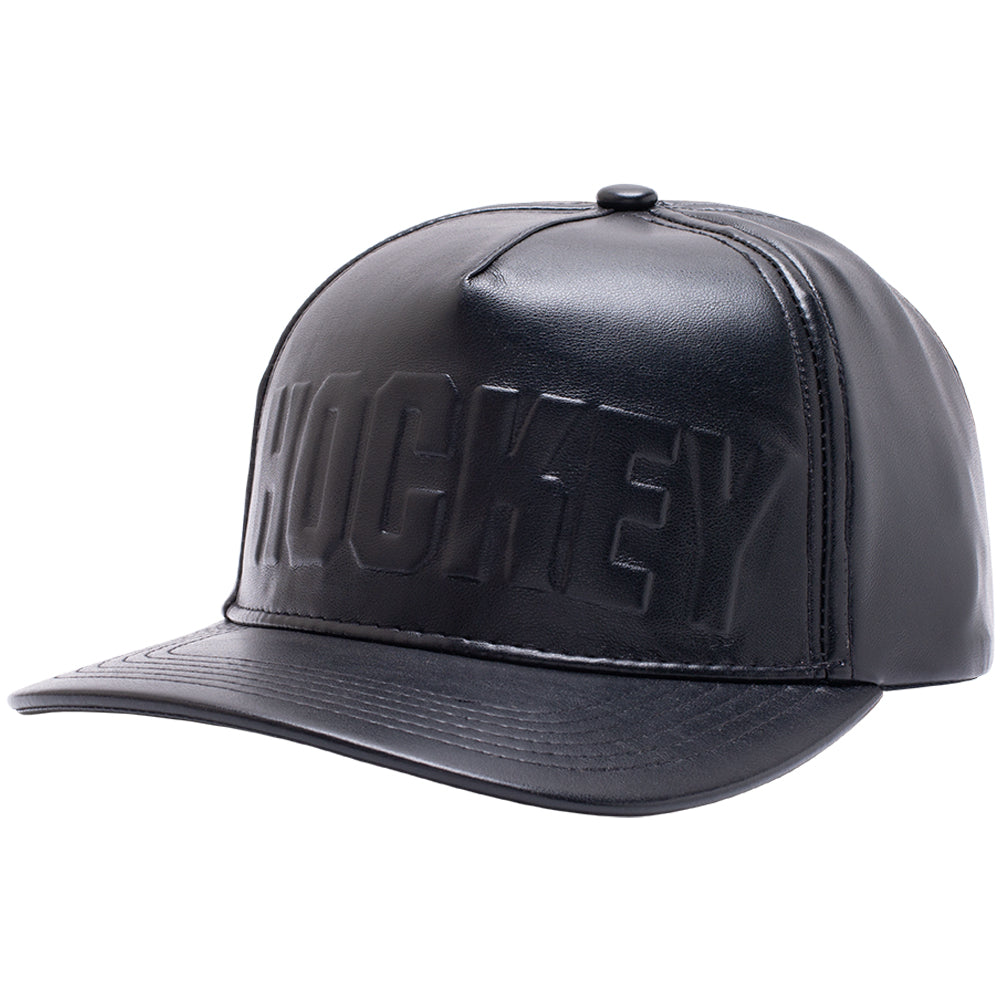 Hockey Leather Embossed Hat Black