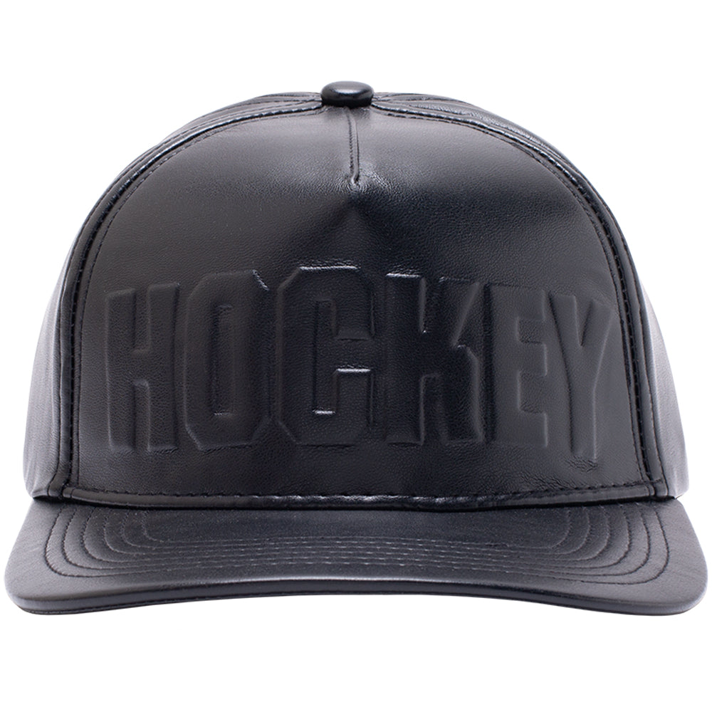 Hockey Leather Embossed Hat Black