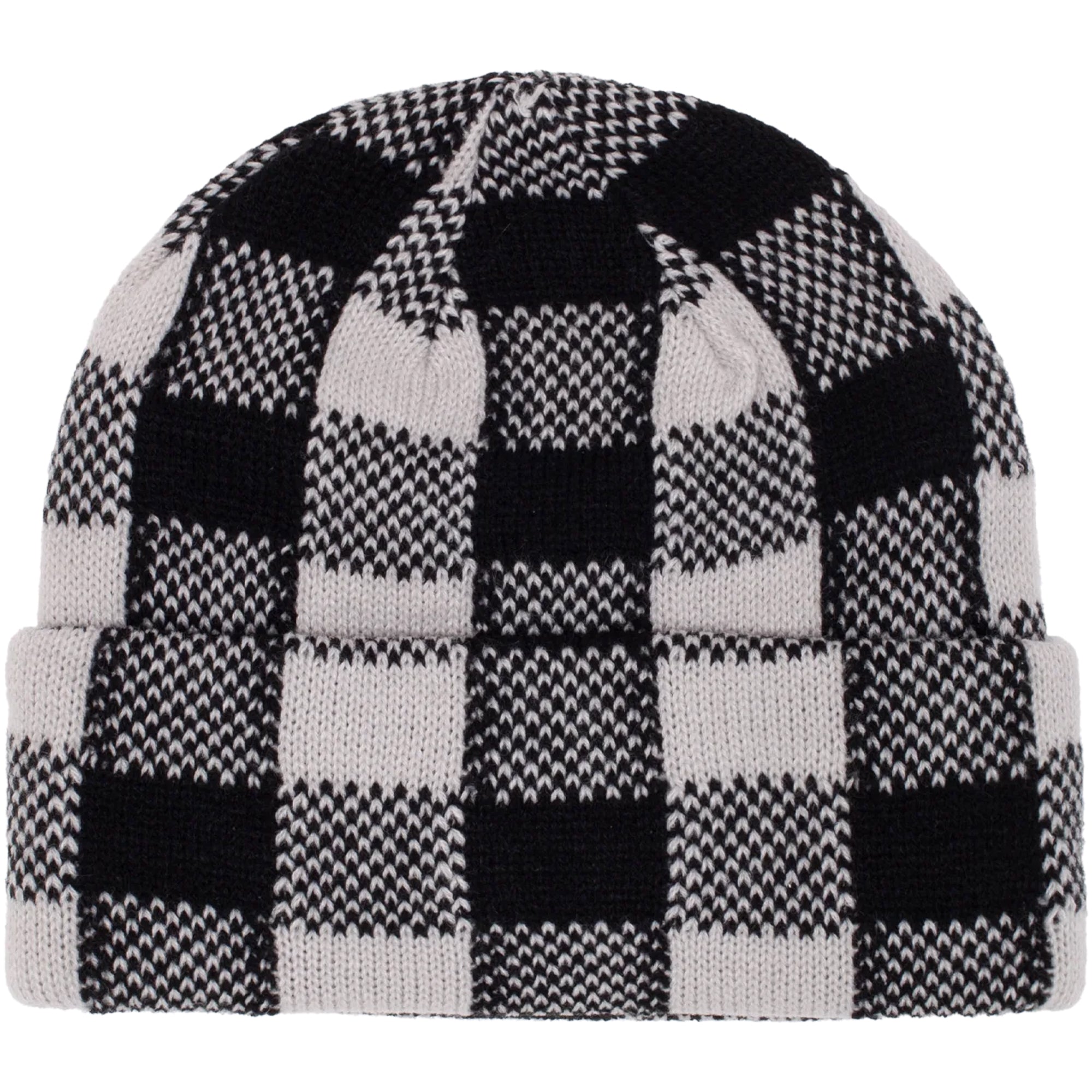Hockey Plaid Beanie Dark Grey