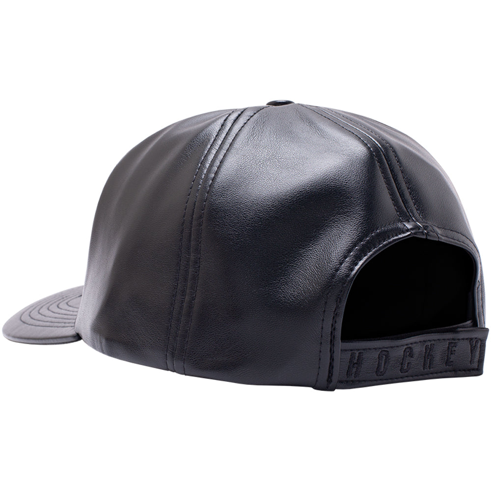 Hockey Leather Embossed Hat Black