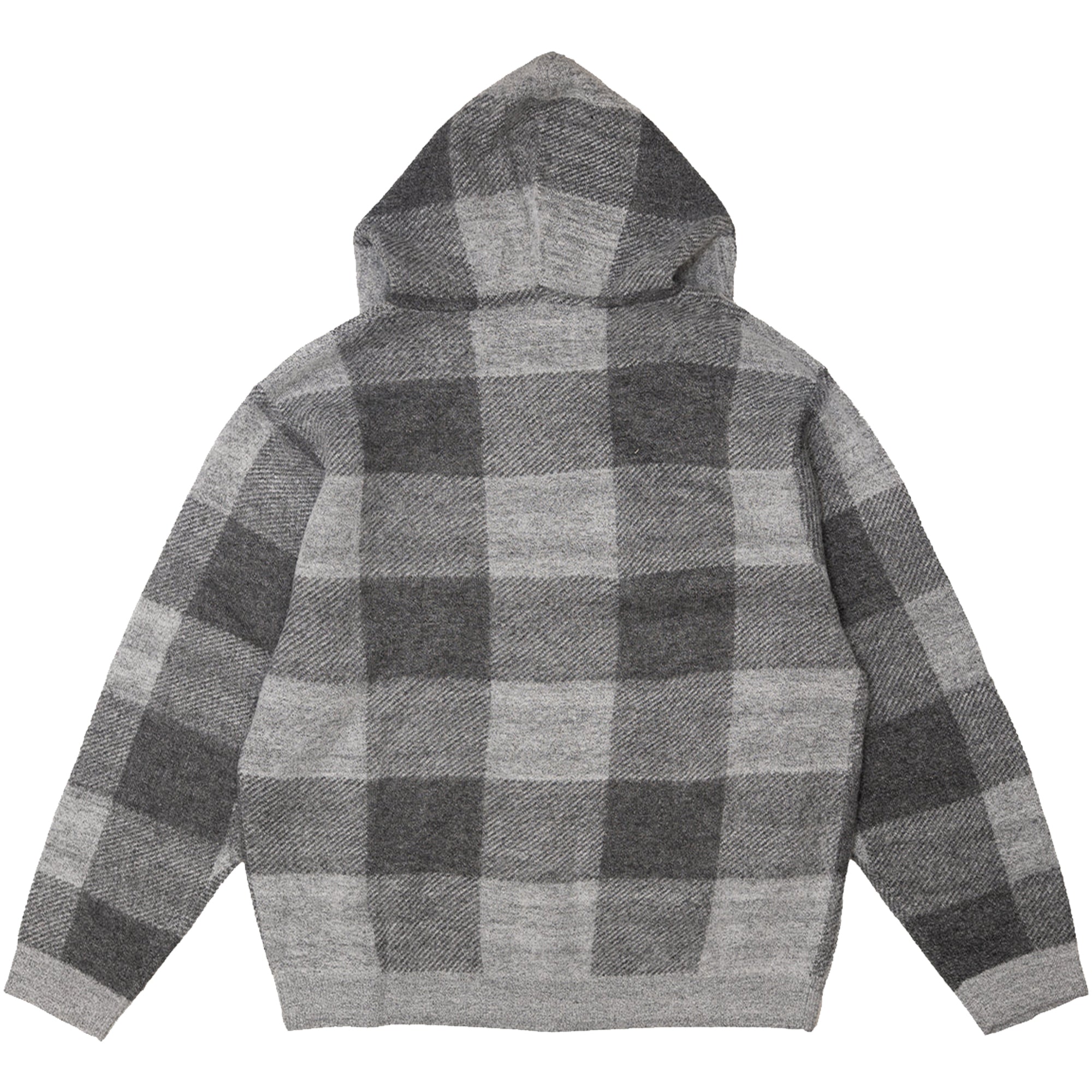 Hoddle Mohair Check Zip Hood Grey