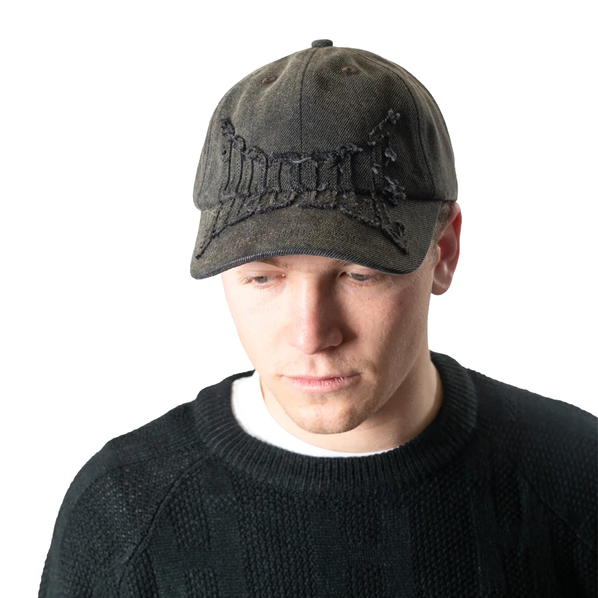 Hoddle Denim Aplique Cap Black