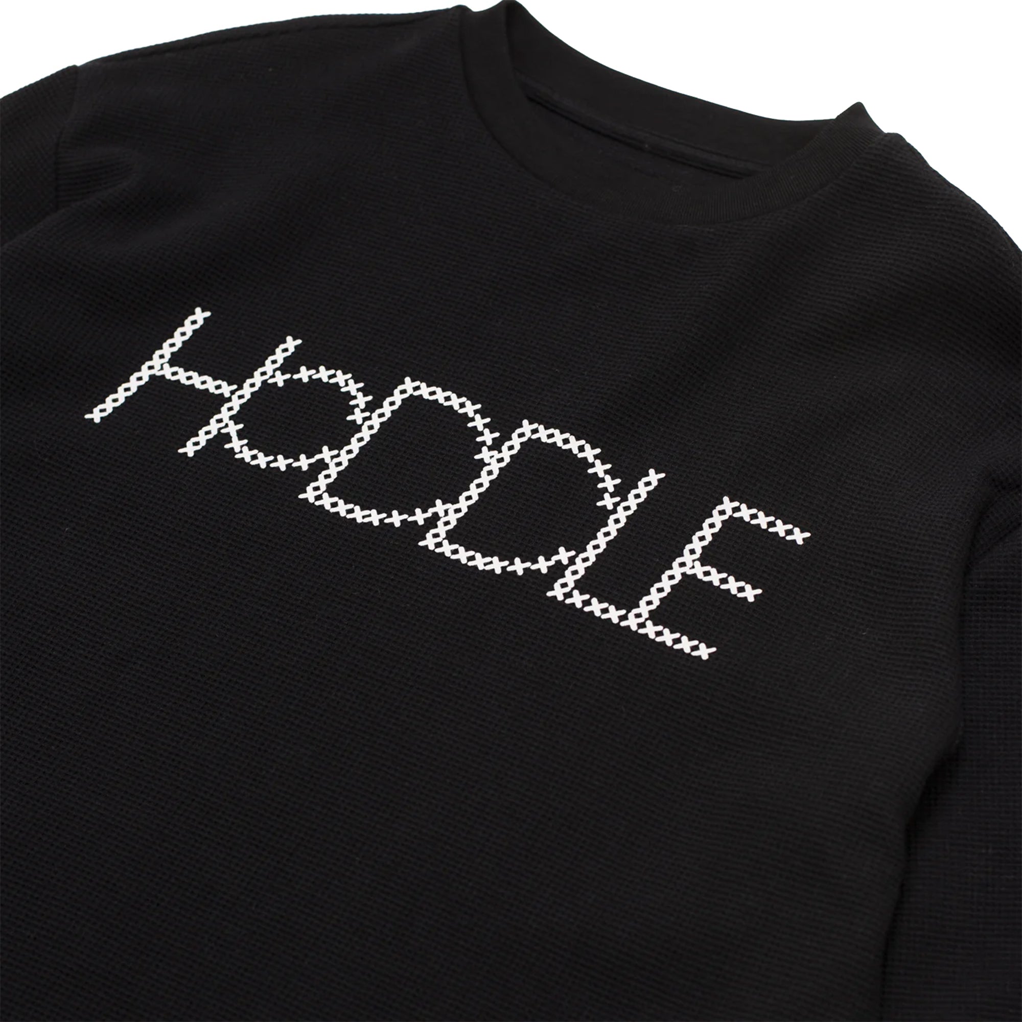 Hoddle Long Sleeve Waffle Knit Black