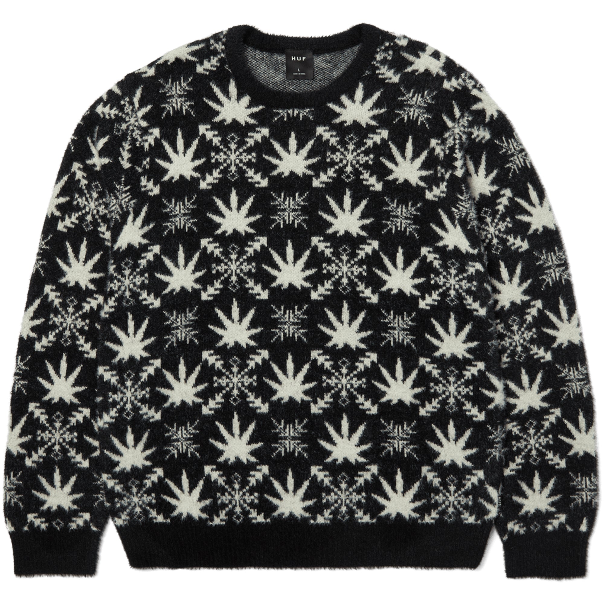 HUF Arctic Plantlife Crewneck Sweater Black