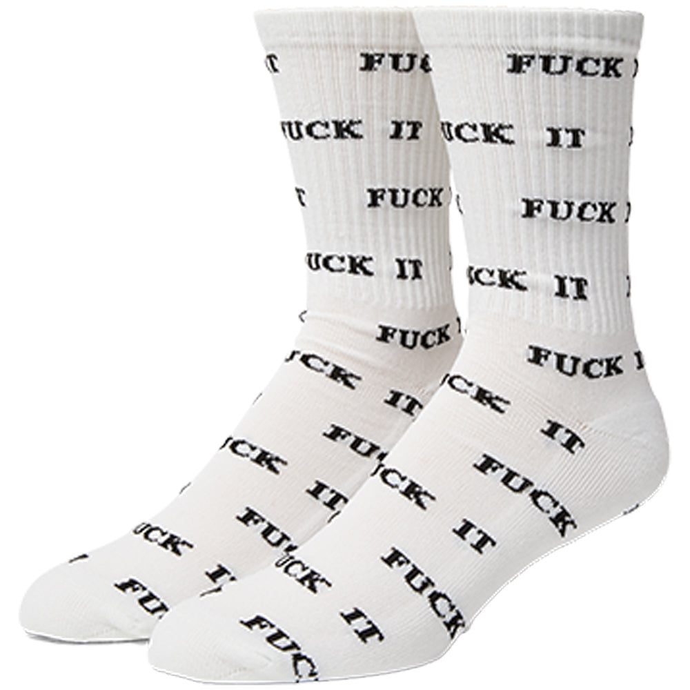 HUF Fuck It Glow Sock White