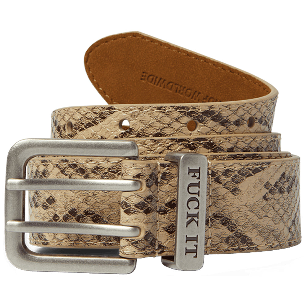 HUF Fuck It Snakeskin Belt Brown