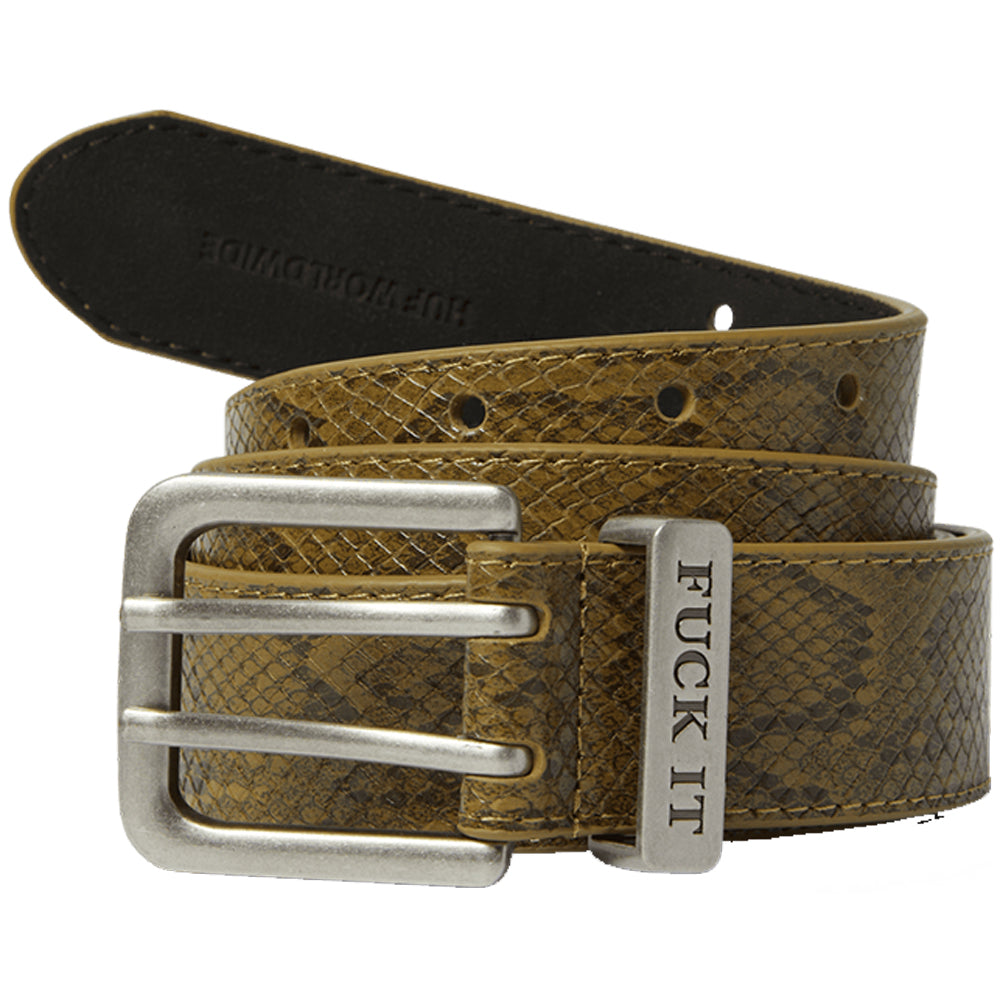 HUF Fuck It Snakeskin Belt Green