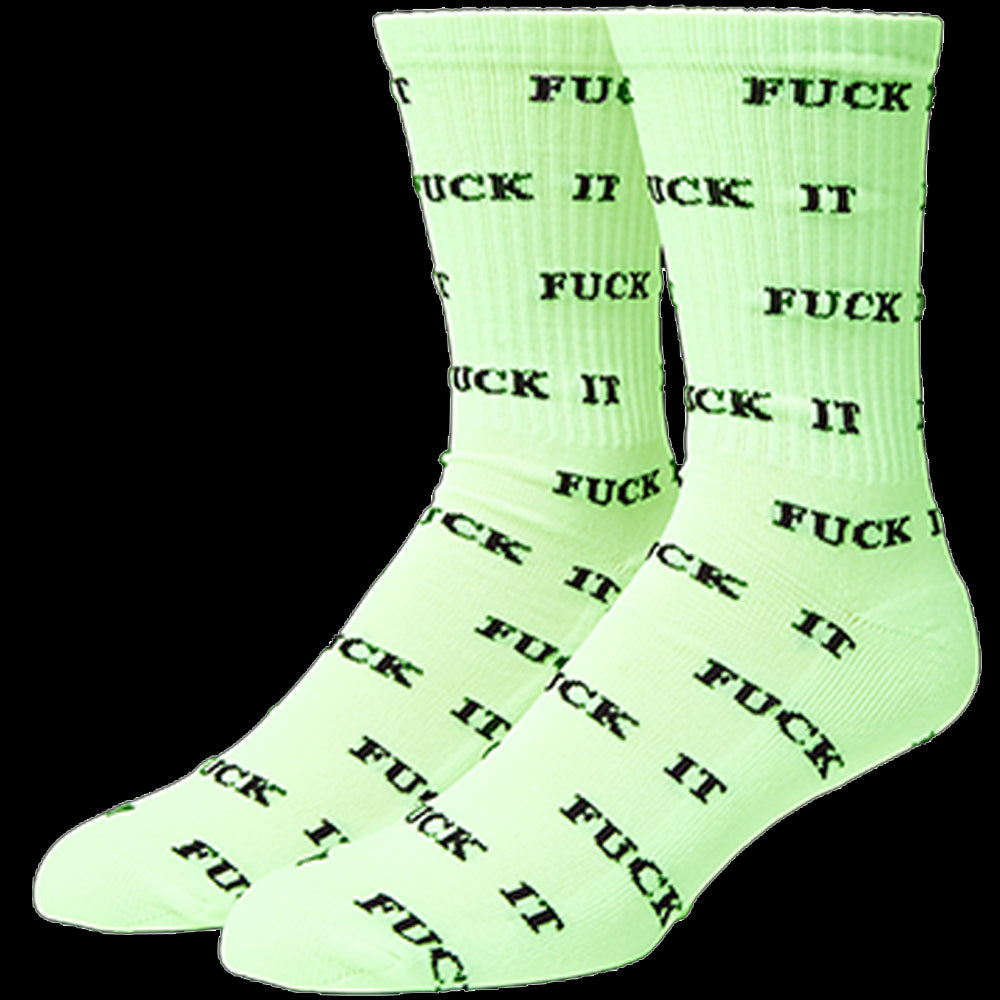 HUF Fuck It Glow Sock White