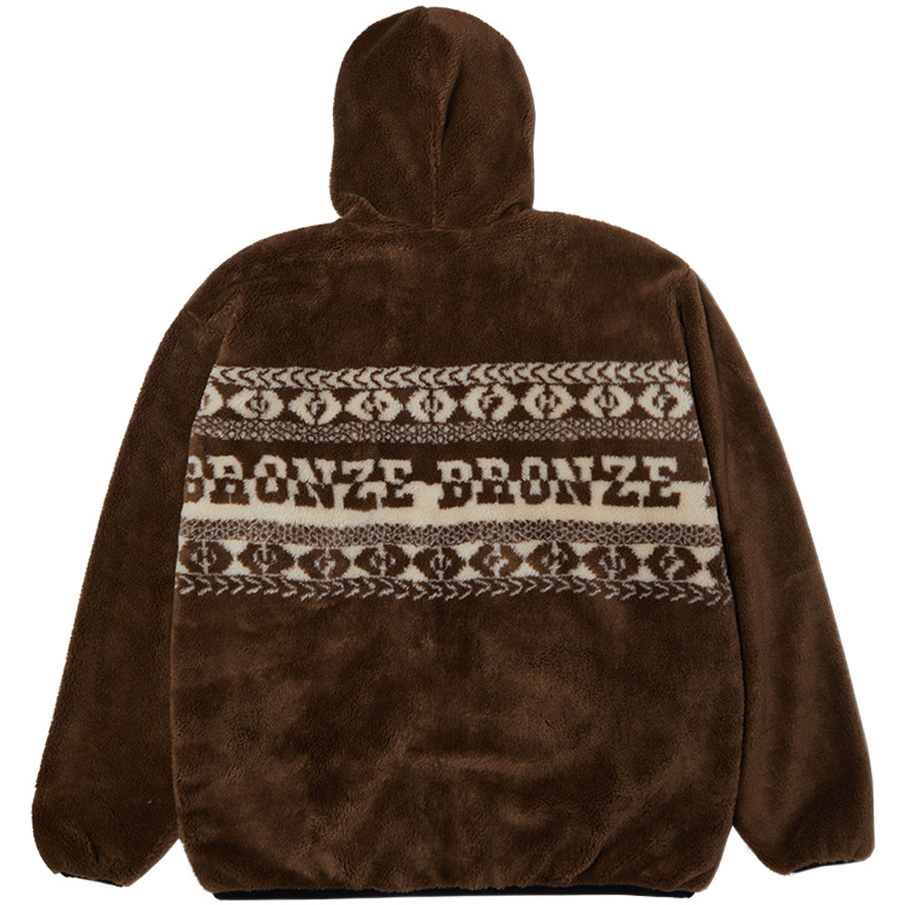 HUF x Bronze 56K High Pile Full Zip Fleece Brown