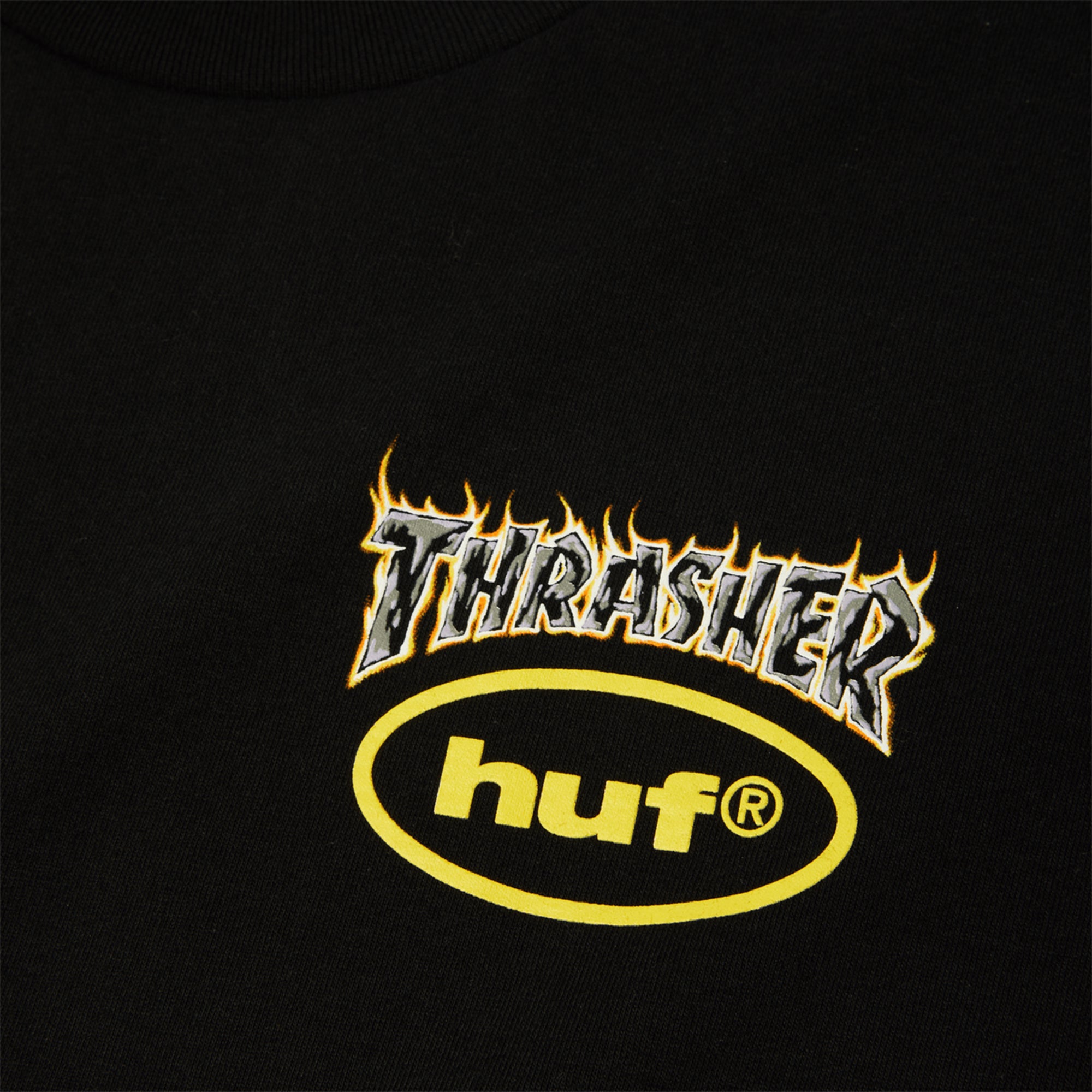 HUF x Thrasher Meltdown Tee Black