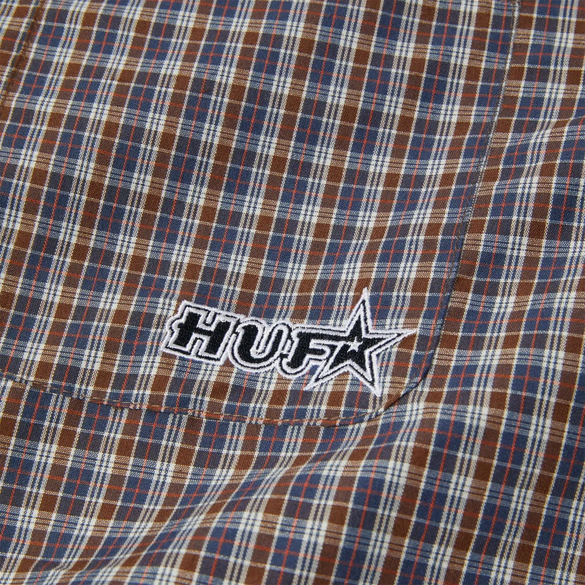 HUF Galaxy Plaid Woven Shirt Dark Brown