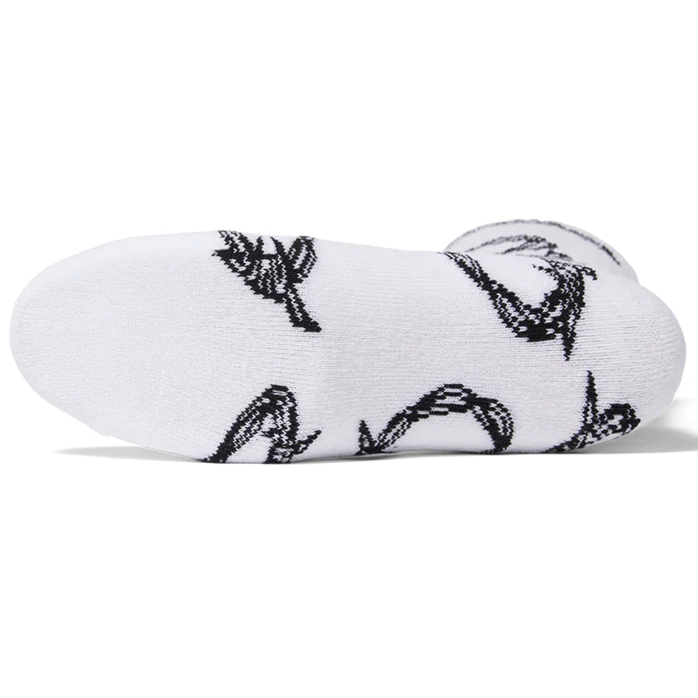 HUF Barbed Wire Crew Sock White