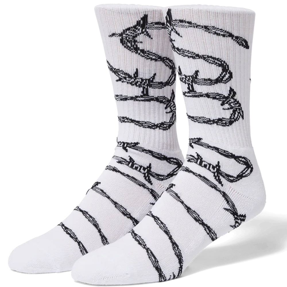 HUF Barbed Wire Crew Sock White