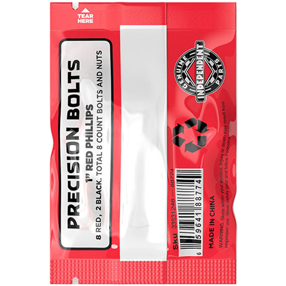 Independent Genuine Parts Skateboard Hardware Phillips with Tool Red/Black 1"