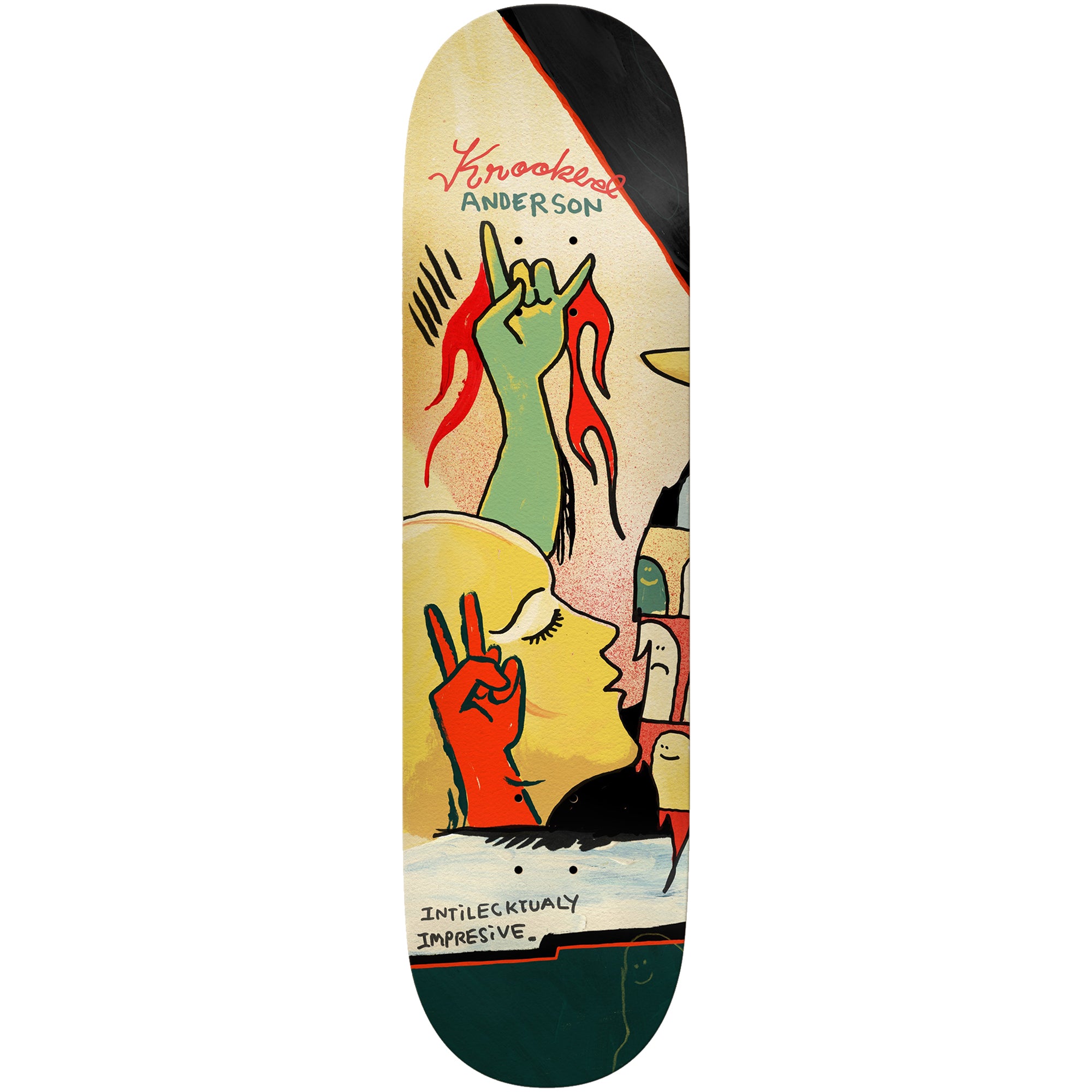 Krooked Manderson Three Star Skateboard Deck 8.38"