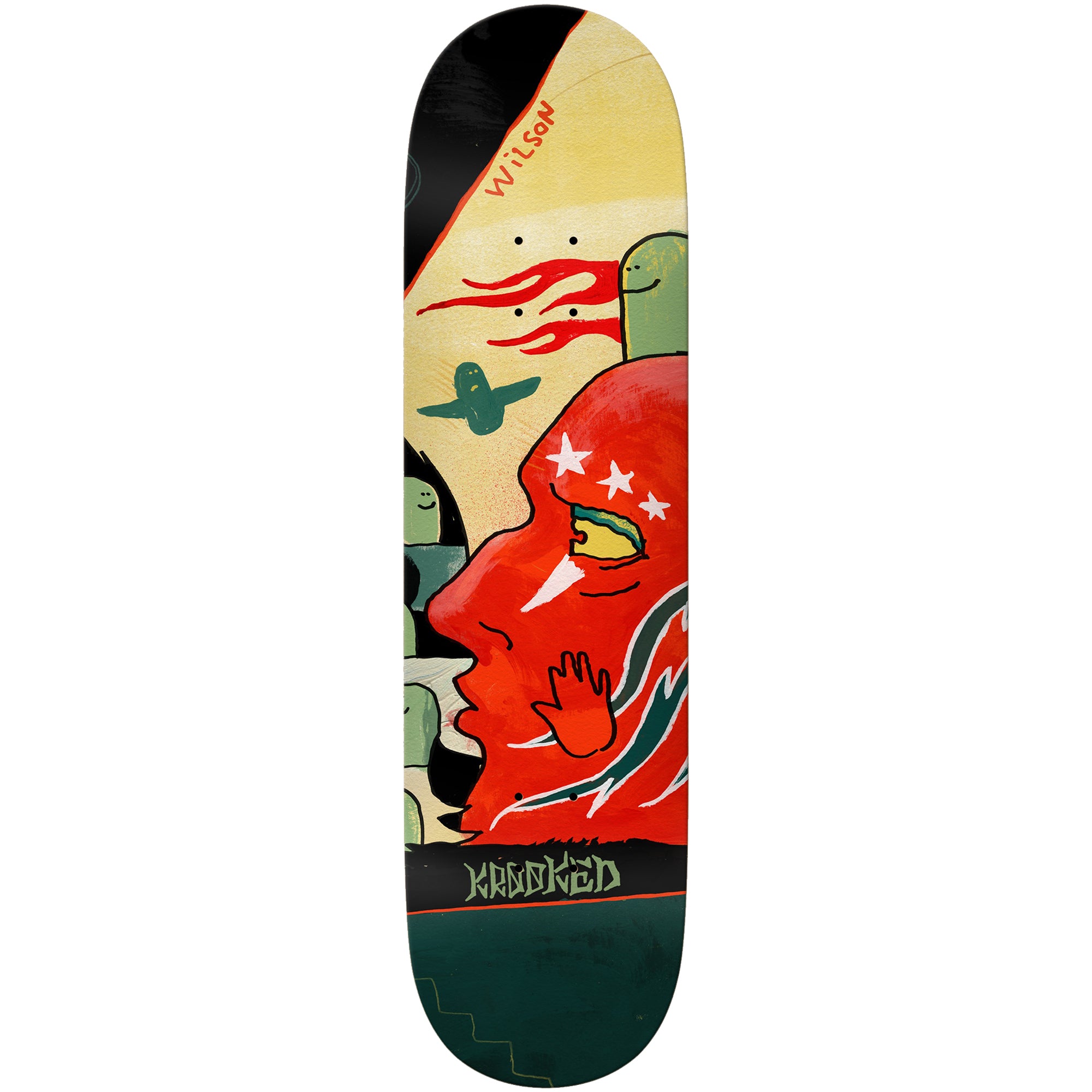 Krooked Andrew Wilson Three Star Skateboard Deck 8.5"